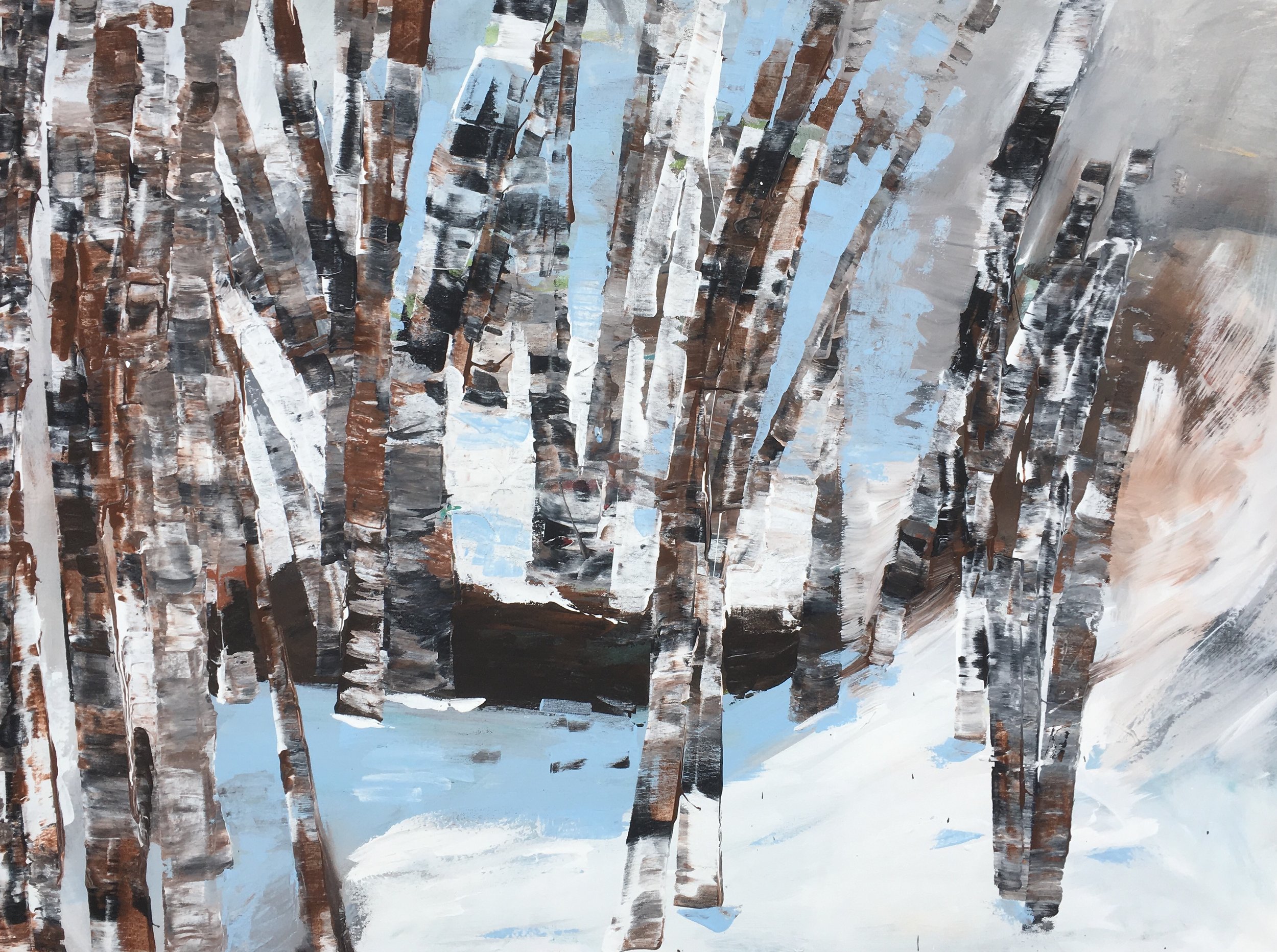 Title: Messy Birches
Acrylic on Canvas 40"x30"
- Rich with movement