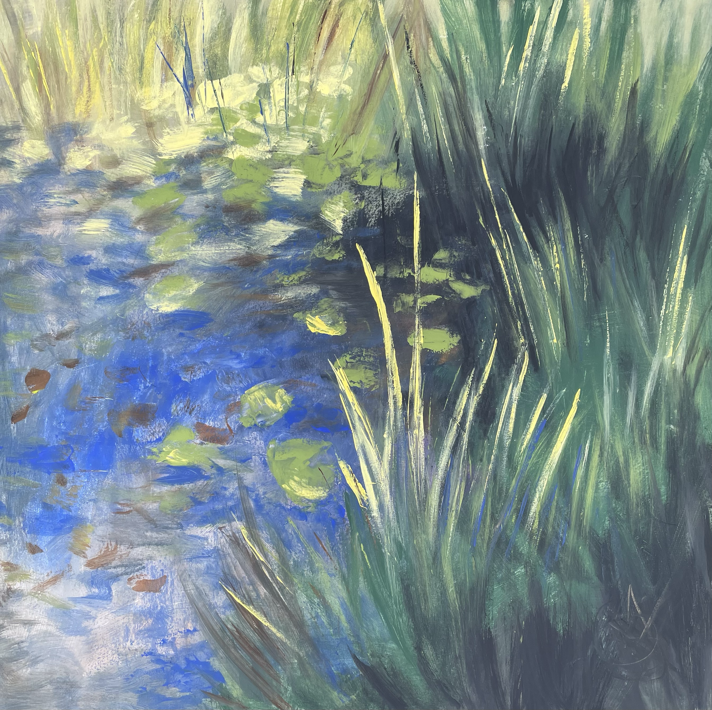 Title: Dancing leaves on a pond
Acrylic on Canvas 36"x36"
- Rich with movement