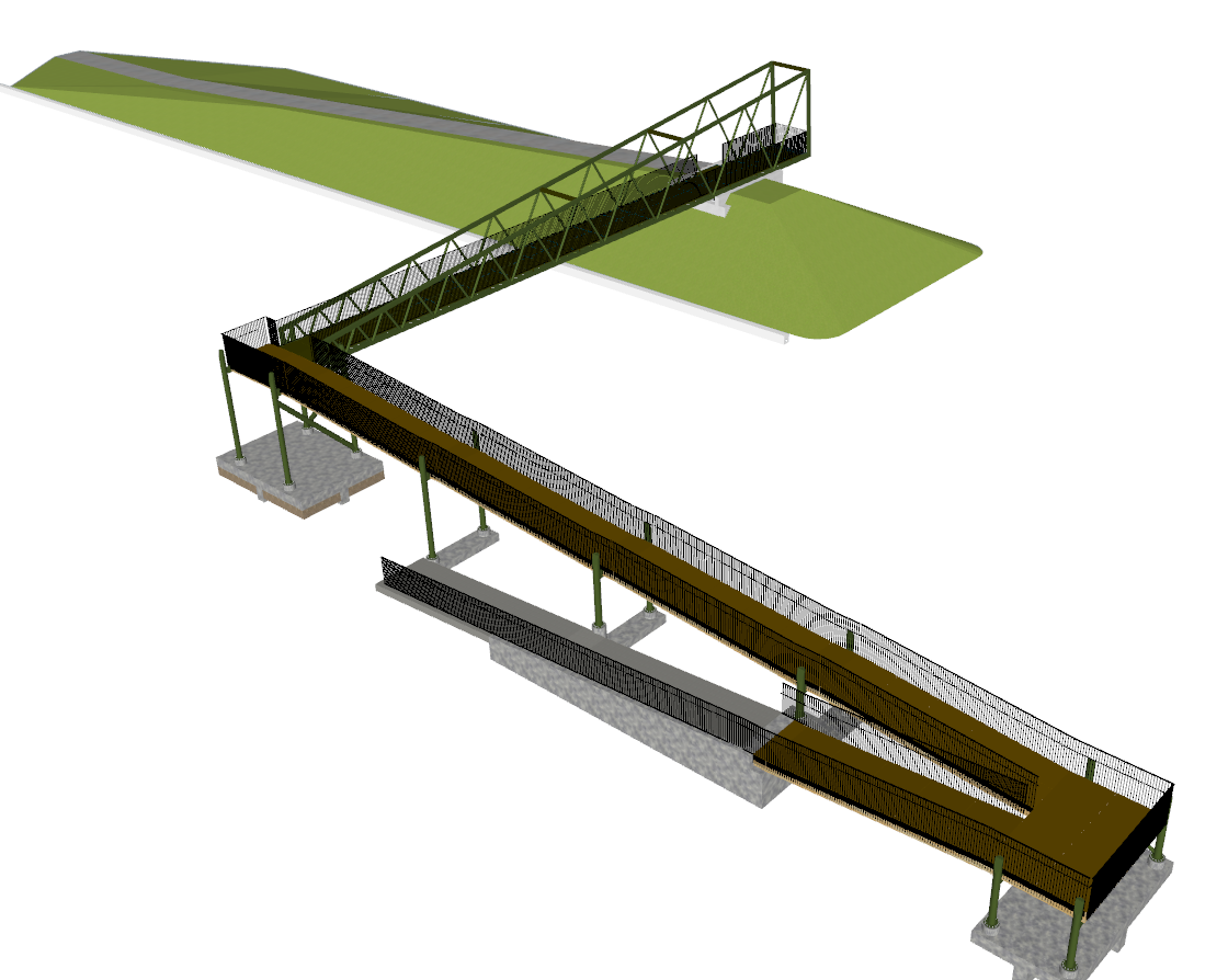 Toki Poutangata Footbridge - Perspective 1 (Clover truss).png