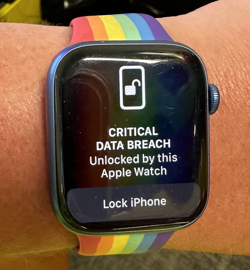 Data breach warning on a computer screen