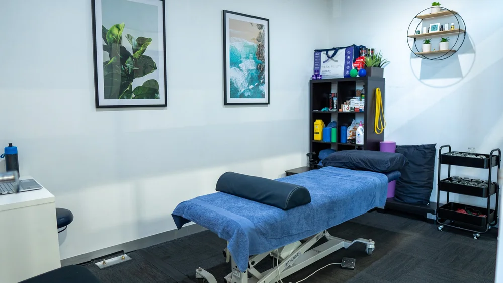 The treatment room at Inertia Osteopathy, inside Hammers Gym