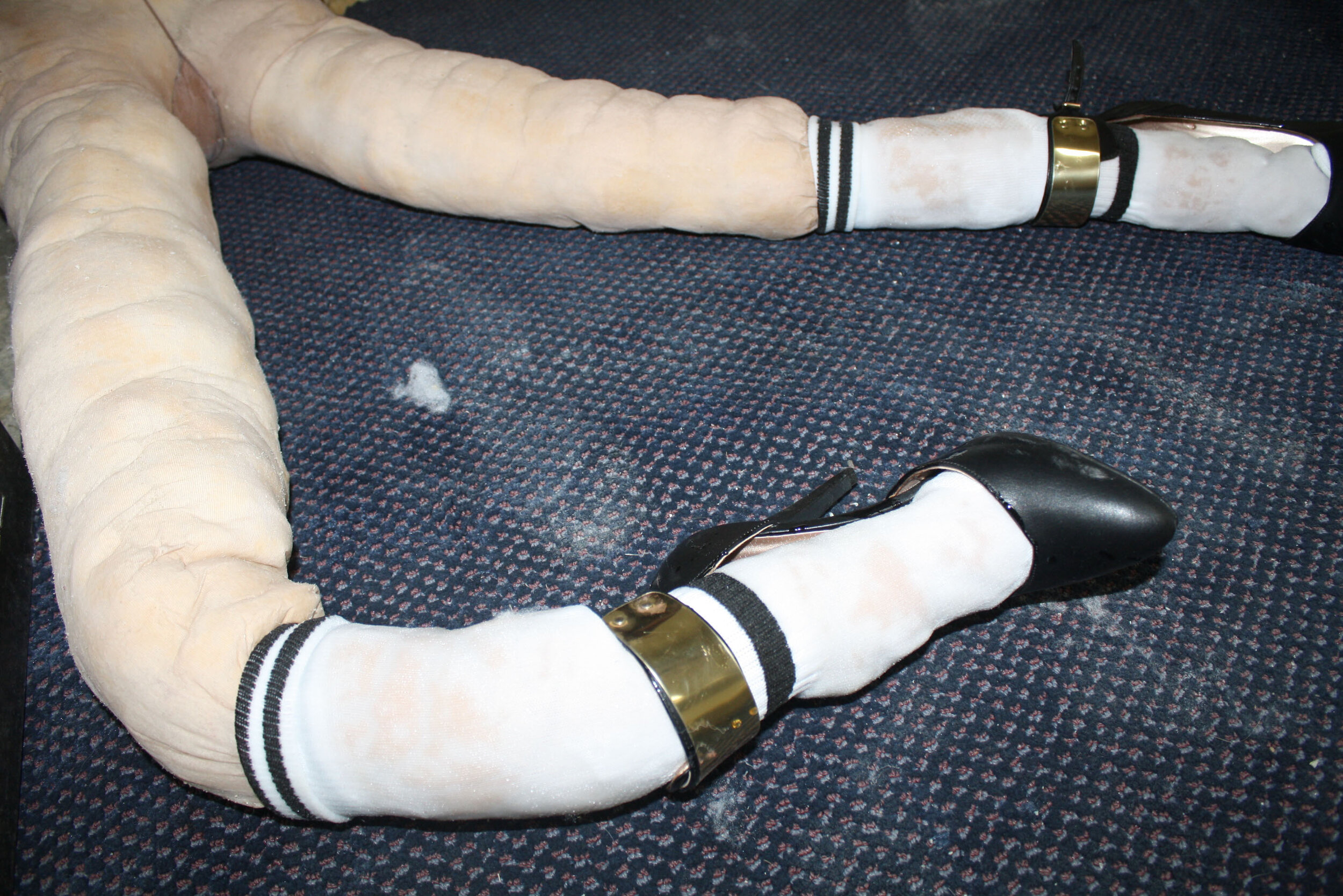 Lumpy Legs,
Nylon, latex legs, resin-coated soccer socks, silicon rubber heels