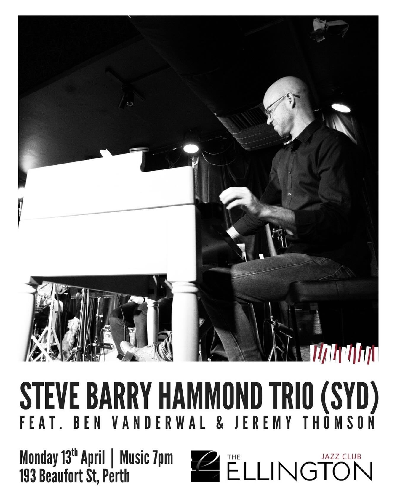 Hammond Trio this Monday 13th April at @theellingtonjazzclub feat. @ben_vanderwal @jeremythomson92, and a little new tune hot of the press c/o glorious WA mornings 🎹🎹🎸🥁☀️

Tickets though link in bio 🎫 

#hammondorgan #guitarsolo #givethedrummers