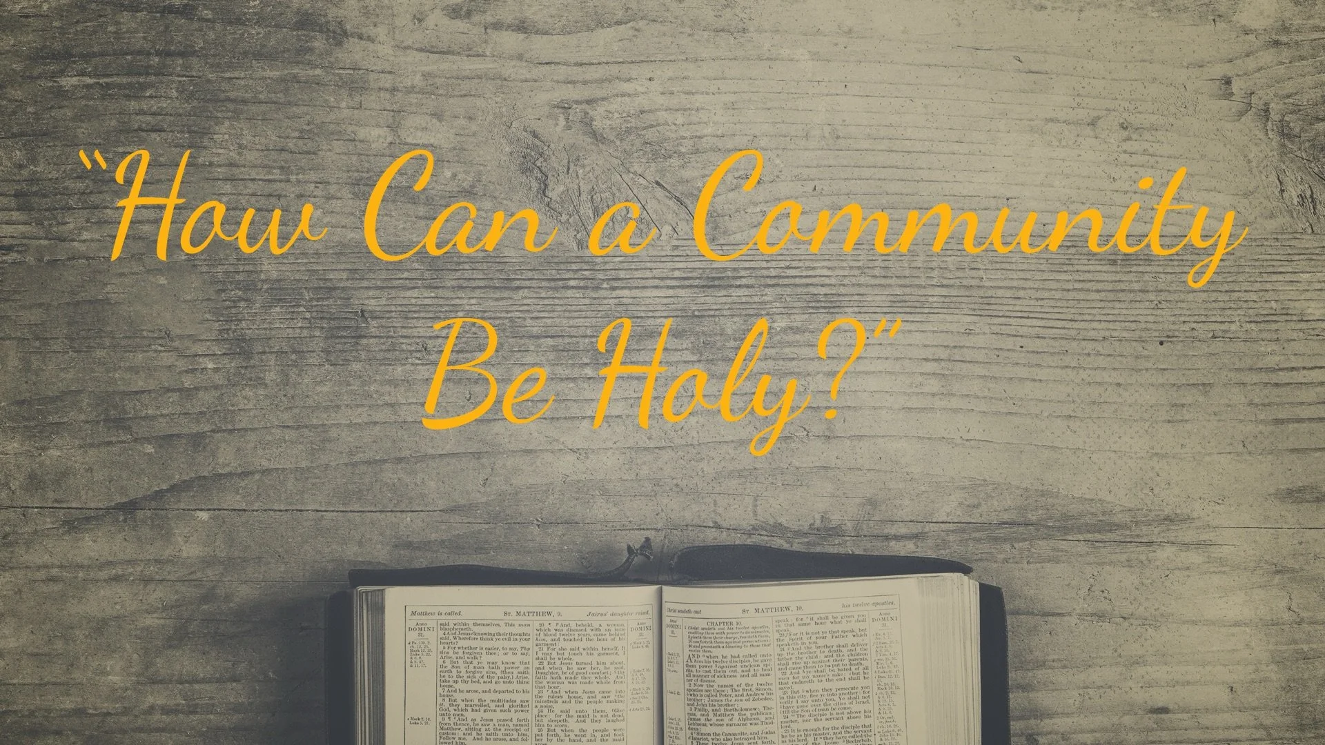 How Can a Community be Holy? | Numbers 15:32-41