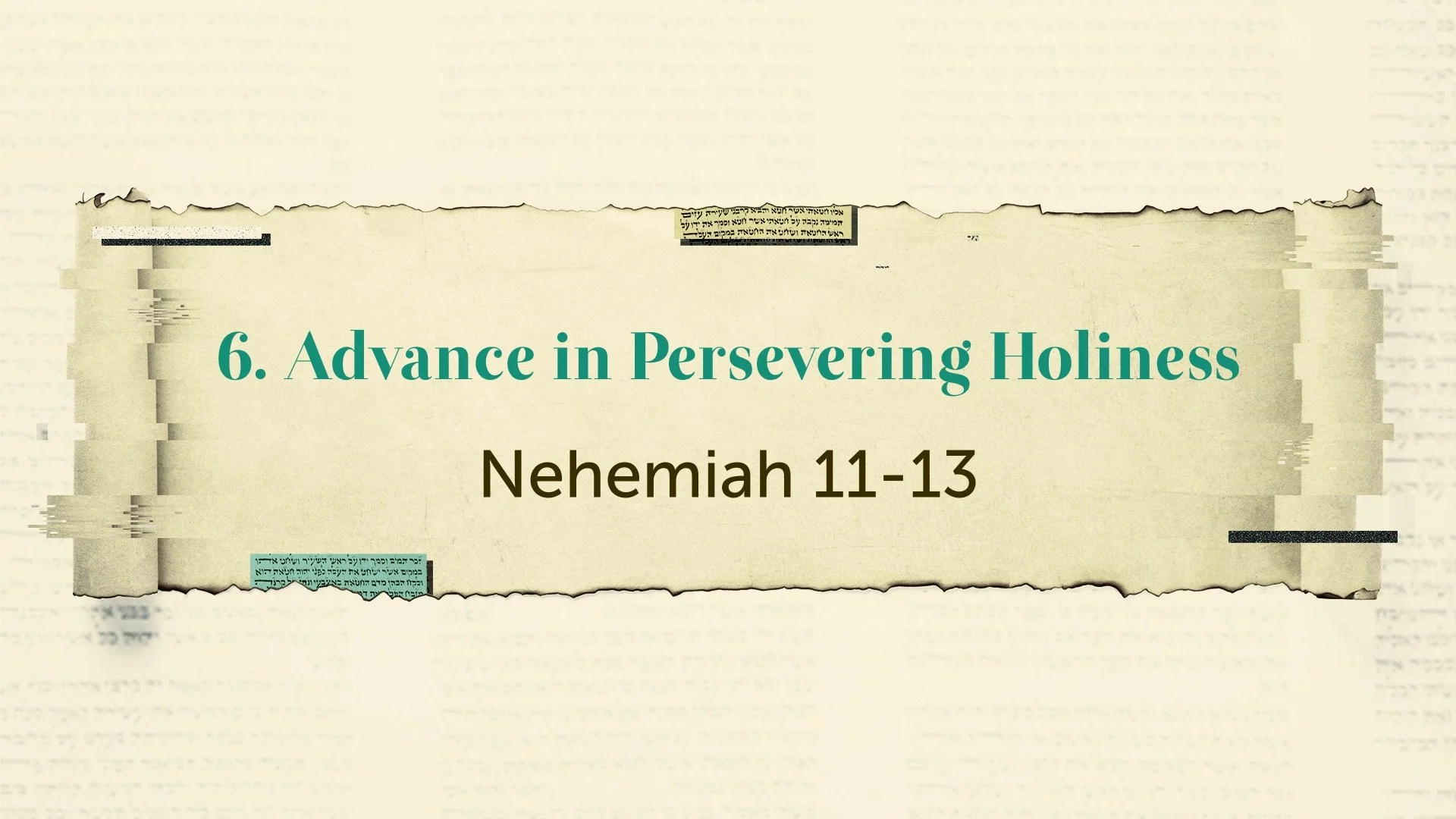 Advance in Persevering Holiness | Nehemiah 11-13