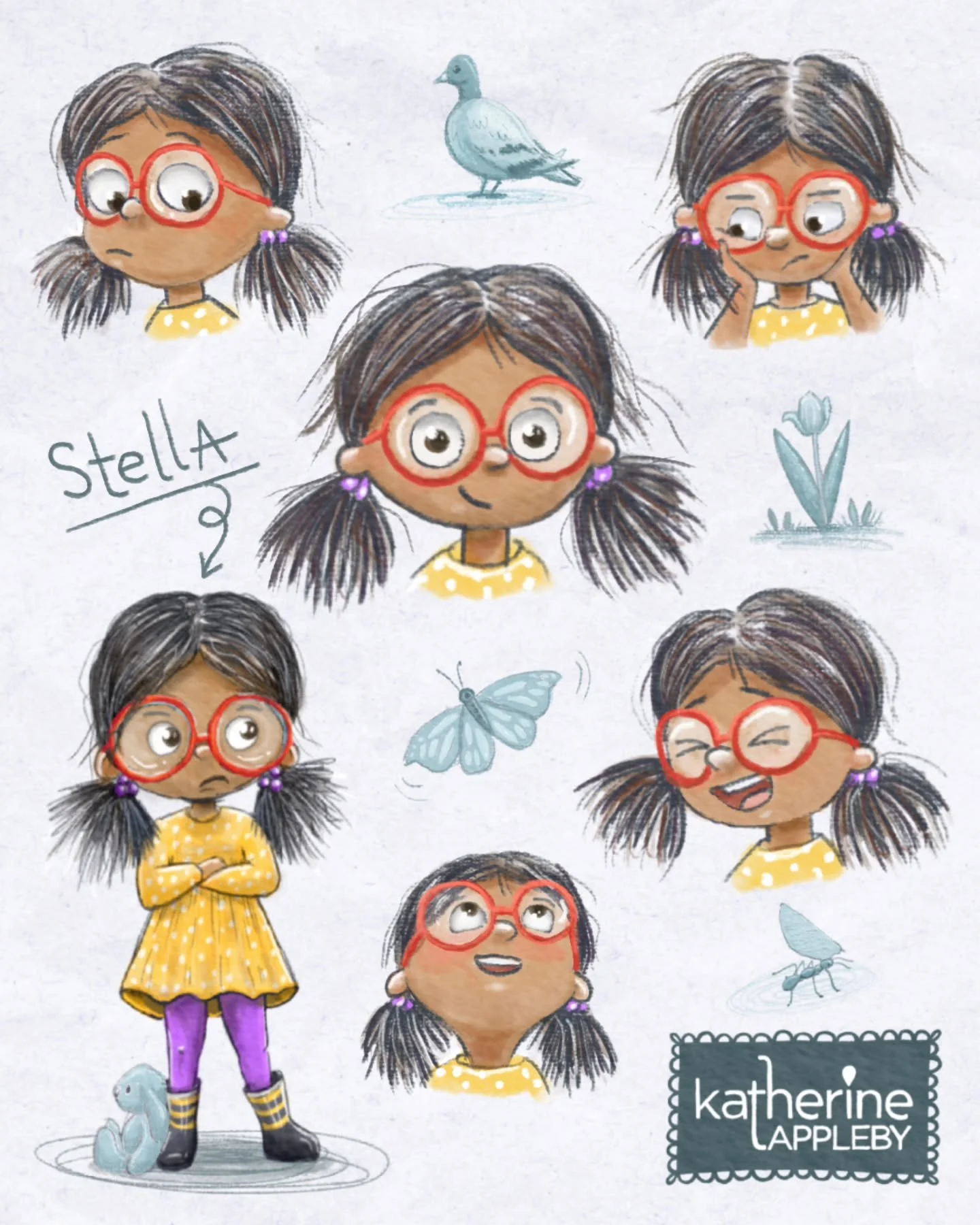 Stella is slowly growing! 

I'm learning so much from the @makeartthatsells Illustrate Children's Books course. The last week was about emotion.

Working through the various aspects of character design feels like you're getting to know someone and wh