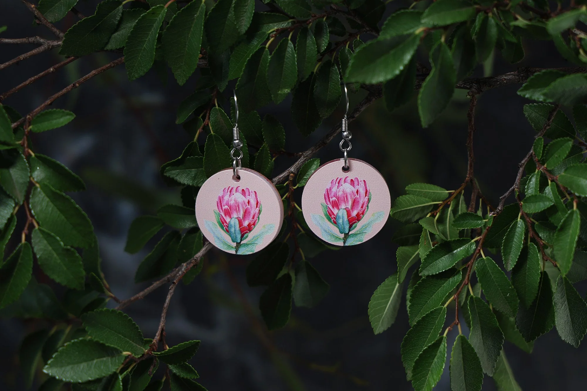 ROUND EARRINGS | Pink Proteas