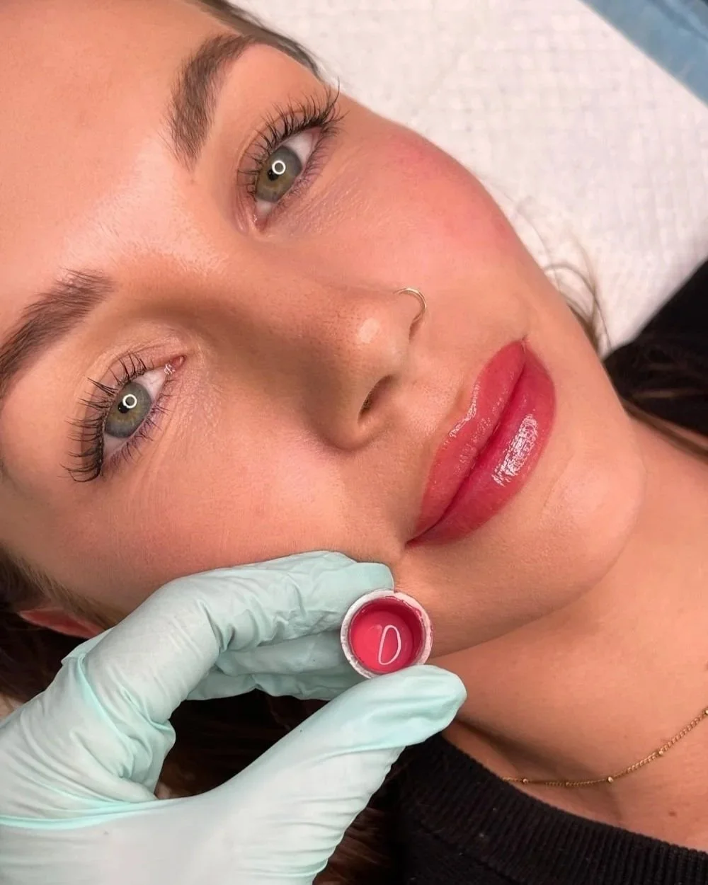 Example of lip blush with colour