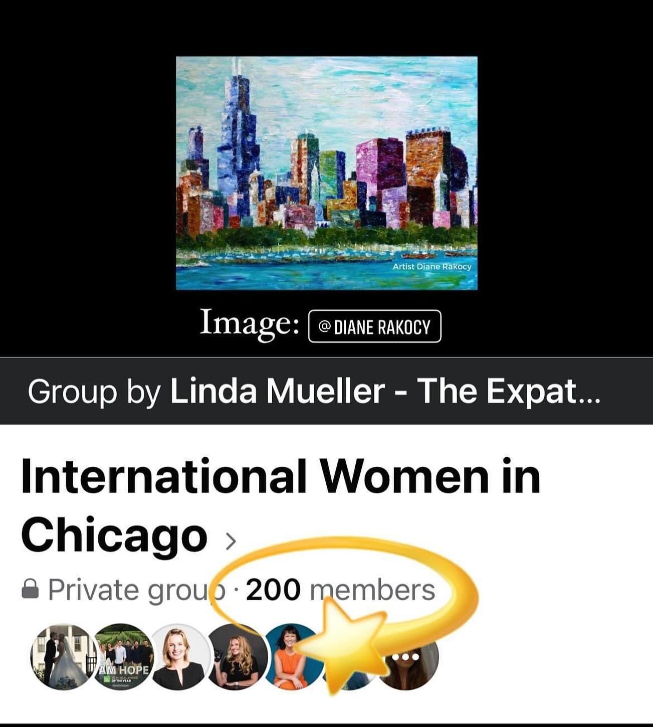 🎊Look at us grow!🎊

We now have 200 International Women in Chicago members who are connecting in person, as well as in our very active Facebook group.

IWC is my passion project. It&rsquo;s based off of my experience planning fun events and outings
