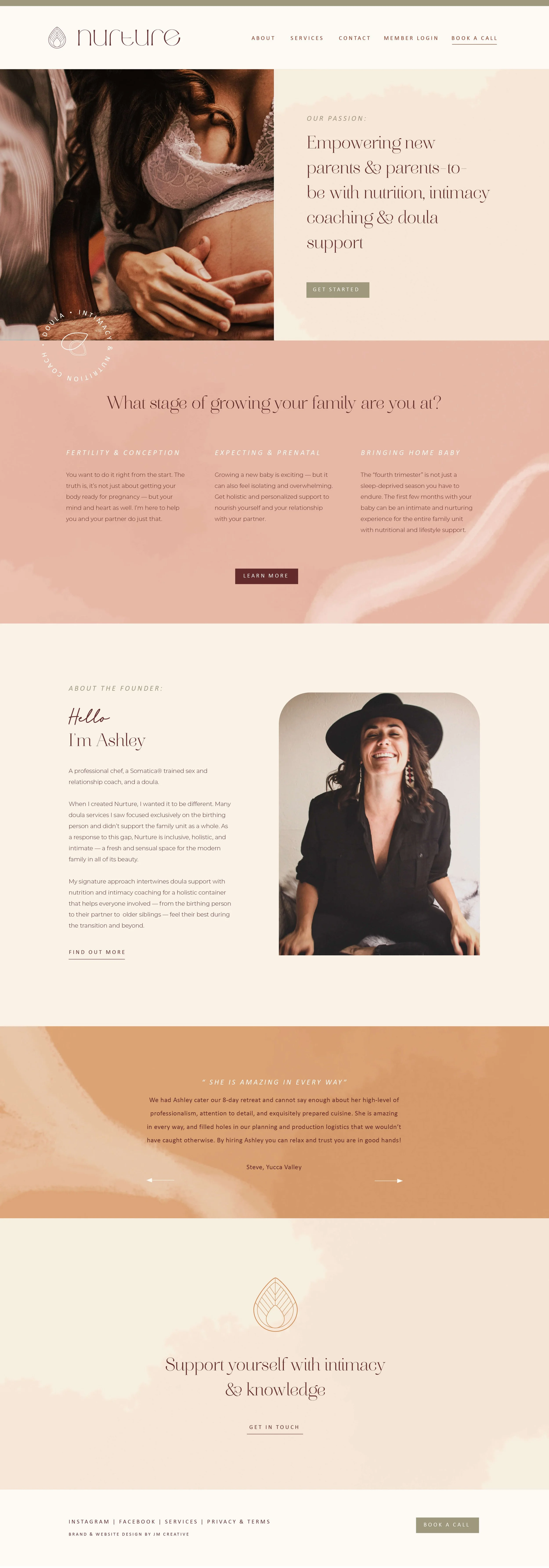 Wellness brand design image, showing web design layout
