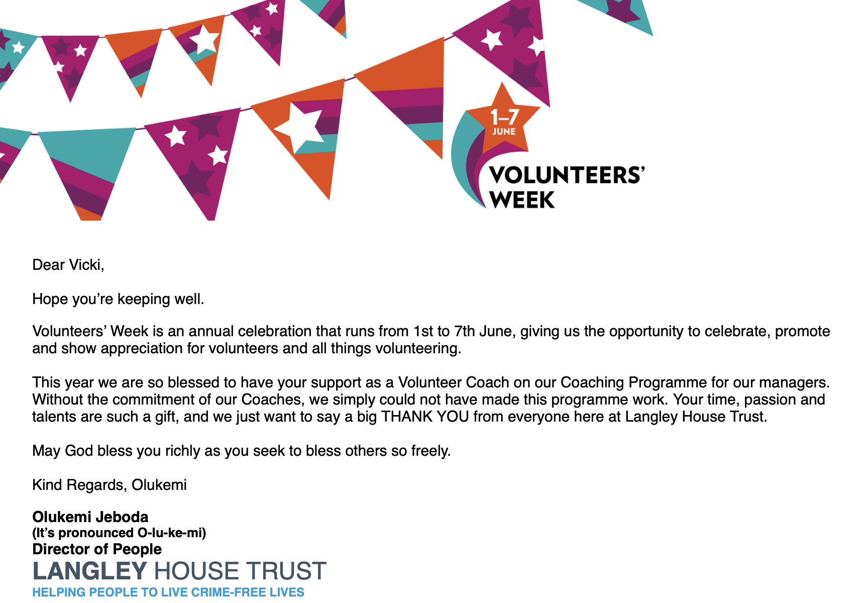 Volunteer’s Week