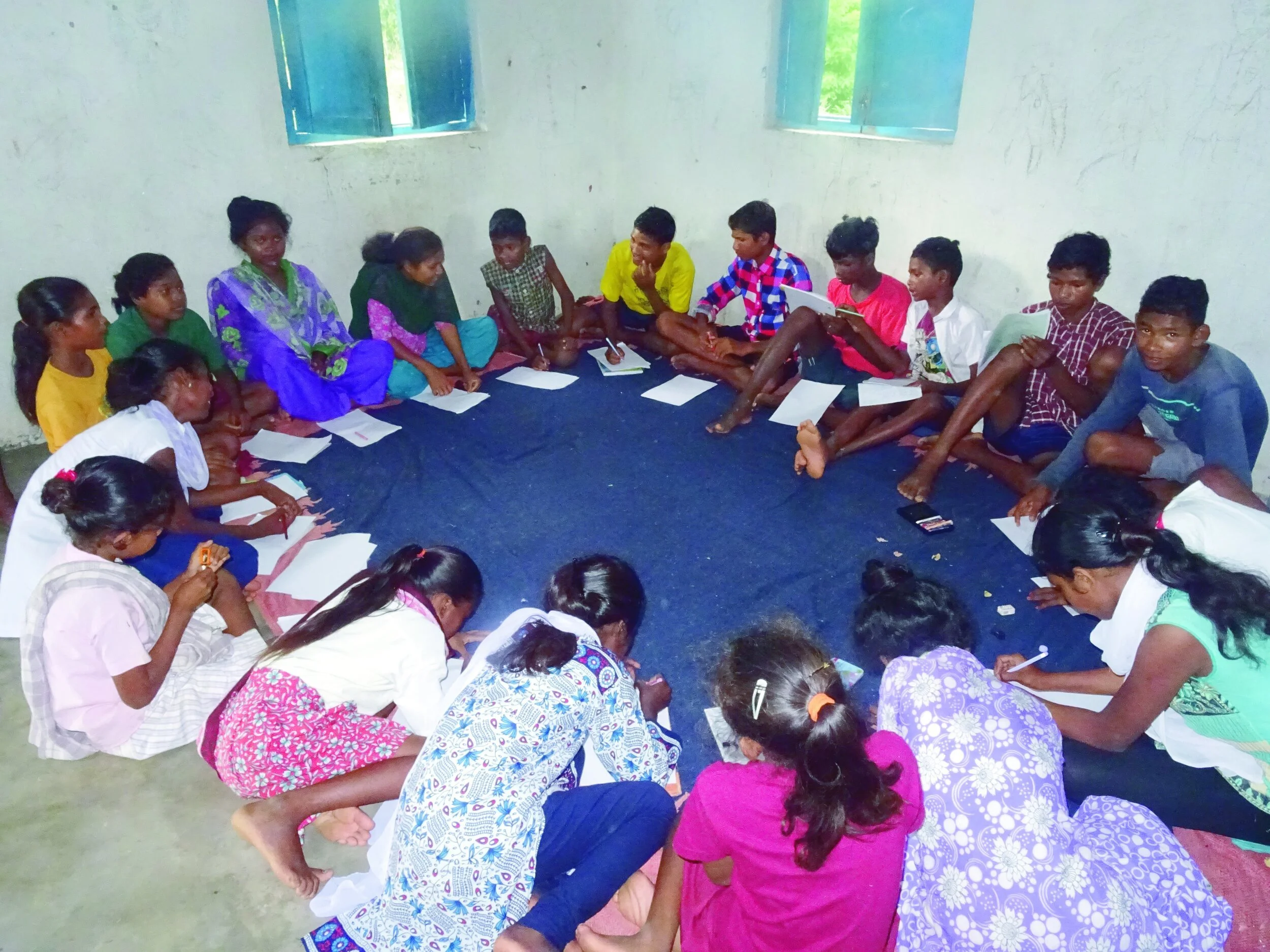 A children and youth club meeting in progress