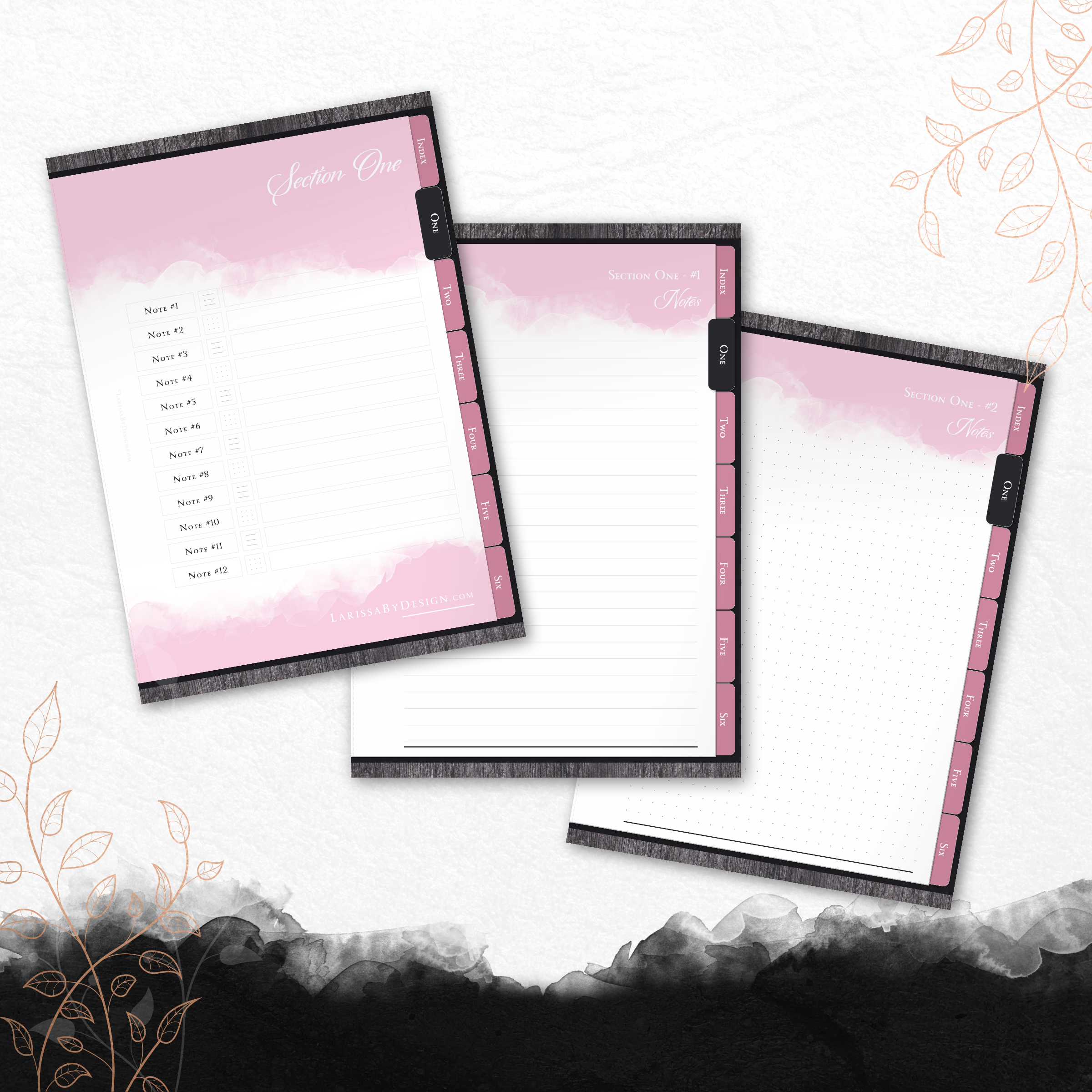 Larissa By Design - Freebie 2023 Digital Notebook - Six Notes Sections