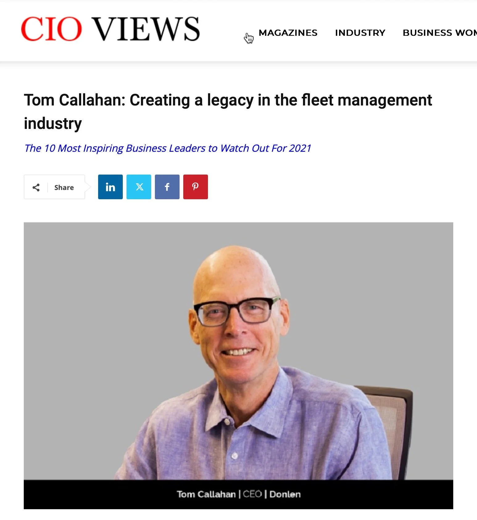 CIO Interview with Tom Callahan
