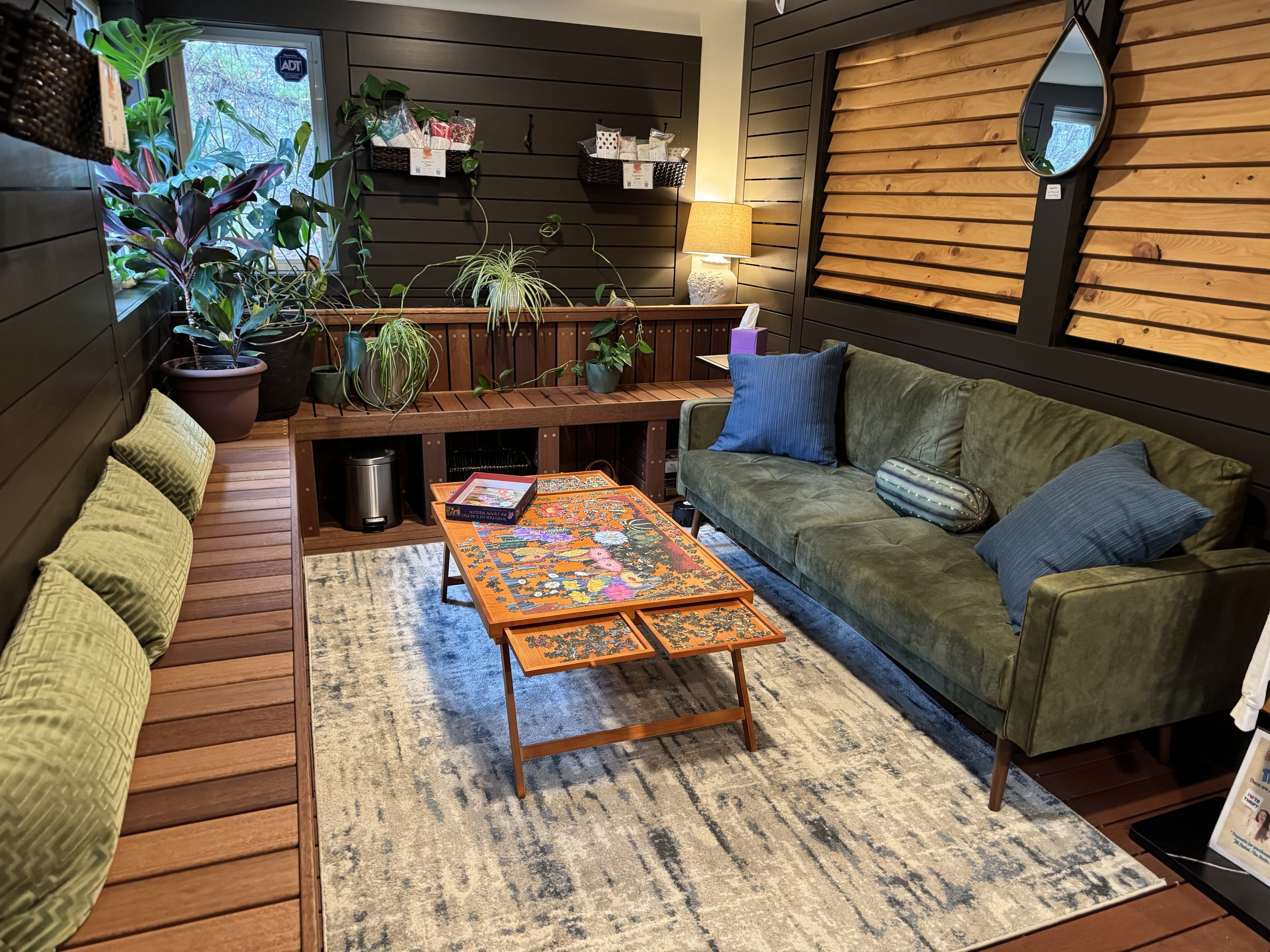 Our downstairs waiting room for Zen rooms
