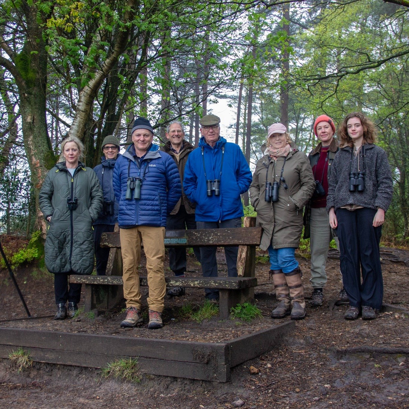 Despite the weather's confusion at quite what time of year it actually is, a lovely group of people of all ages wrapped up warm and joined experienced birder, Paul Matson, for a fascinating walk on Black Down early on Saturday morning. 

The damp clo