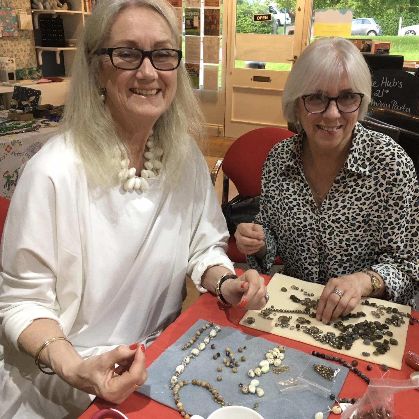 Huge thanks to Catriona Godson who led a fabulous  jewellery making workshop in The Fernhurst Hub.  Catriona bought a wonderful selection of semi precious stones and under her watchful eye all the ladies created their own beautiful, bespoke necklaces