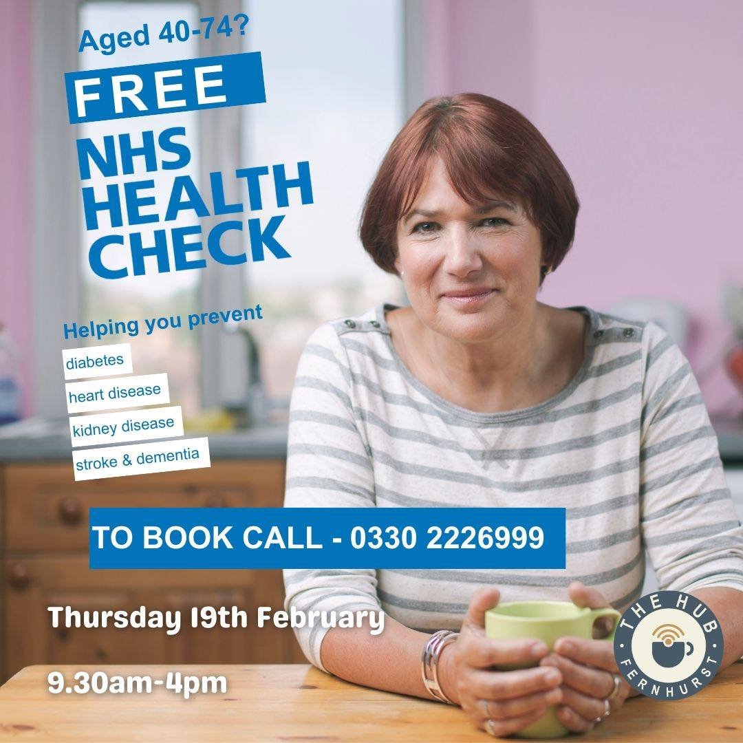 Following an earlier post, please note correction on the date for these FREE health checks The Fernhurst Hub.  Thursday 19th February.