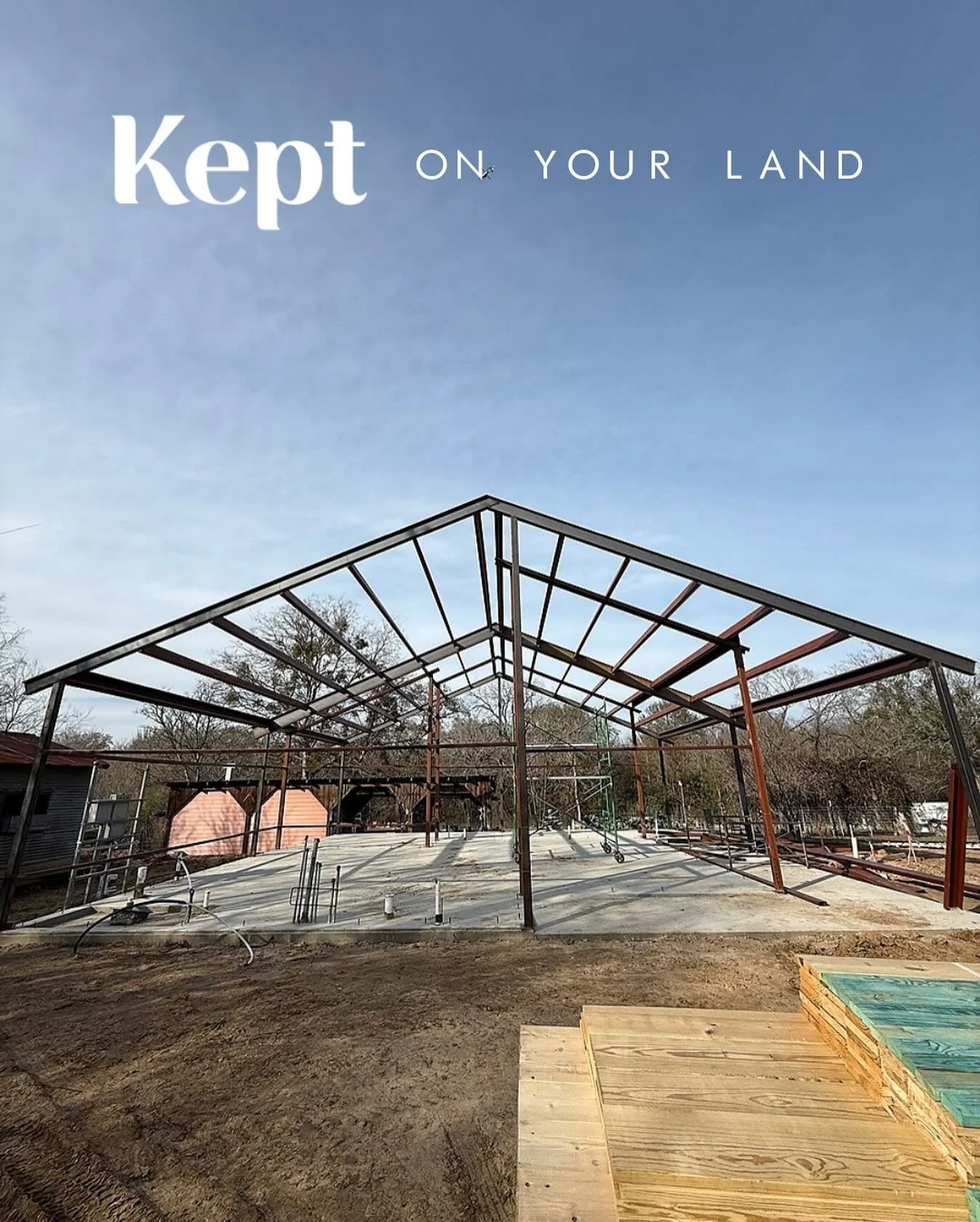 Kept on your land. 🛠️✨

We&rsquo;re well underway on this custom barndominium and loving every step of watching it come to life.

Did you know Kept Classic Homes&nbsp;builds custom on your land?&nbsp;From barndominiums and metal buildings to fully c