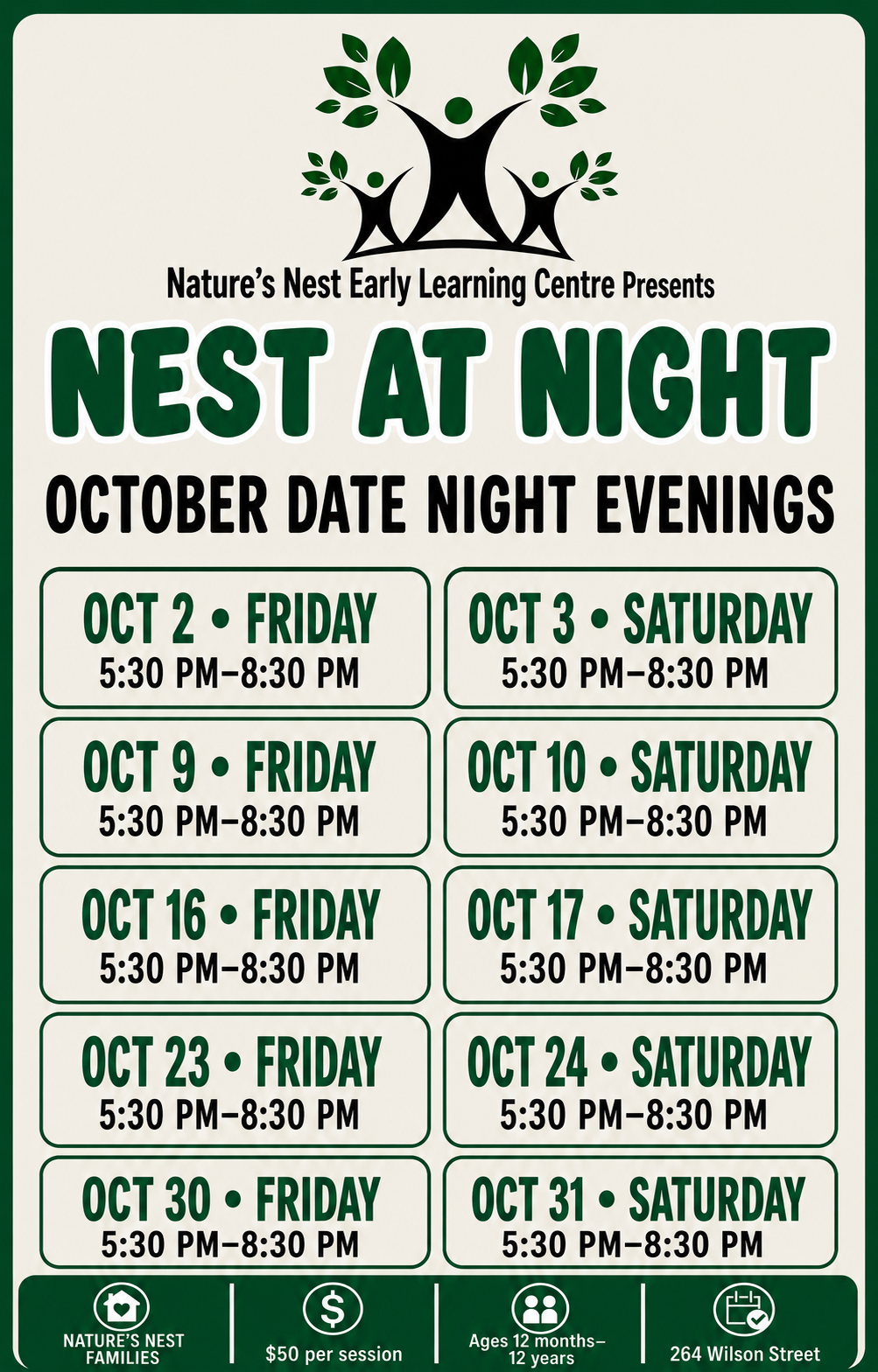 Nest At Night - Nature's Nest Families (October)