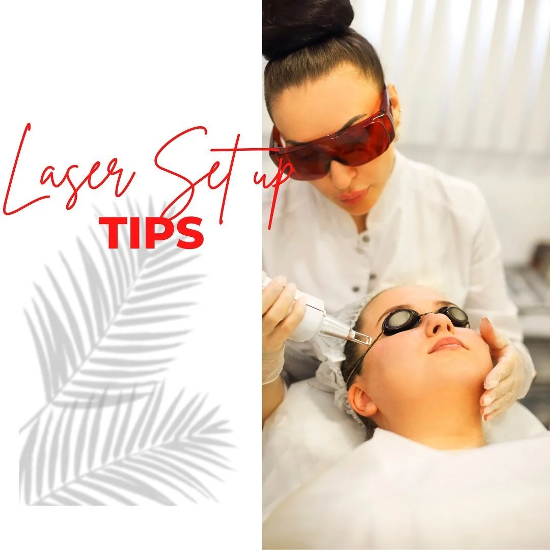 Laser set up tips! 

Being prepared for your client treatments is key to a great experience and creating return business. I have listed the items I like to have set up for each laser appointment so that it&rsquo;s at your finger tips. 

What do you h