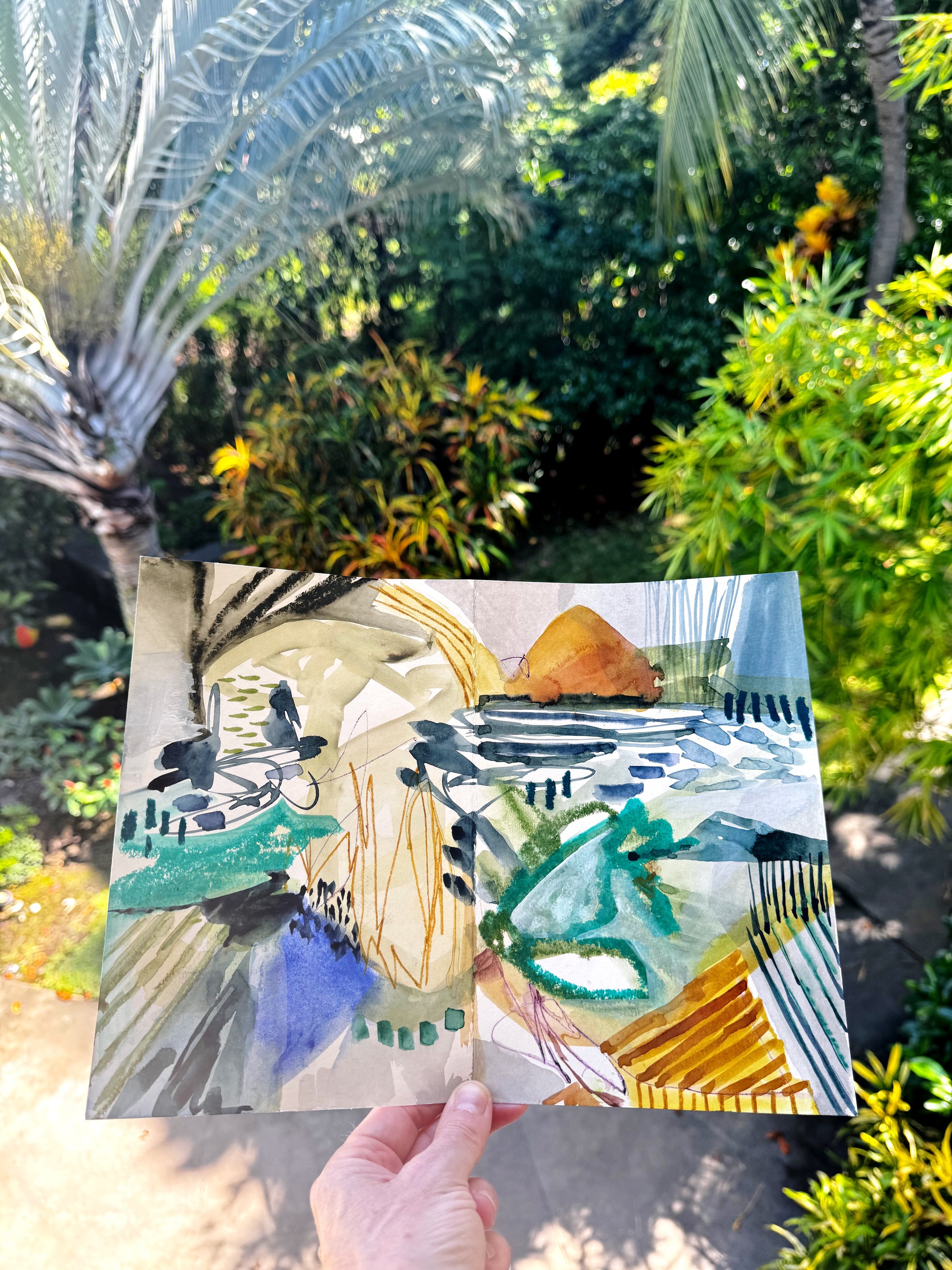 Expressive mark making travel sketchbook