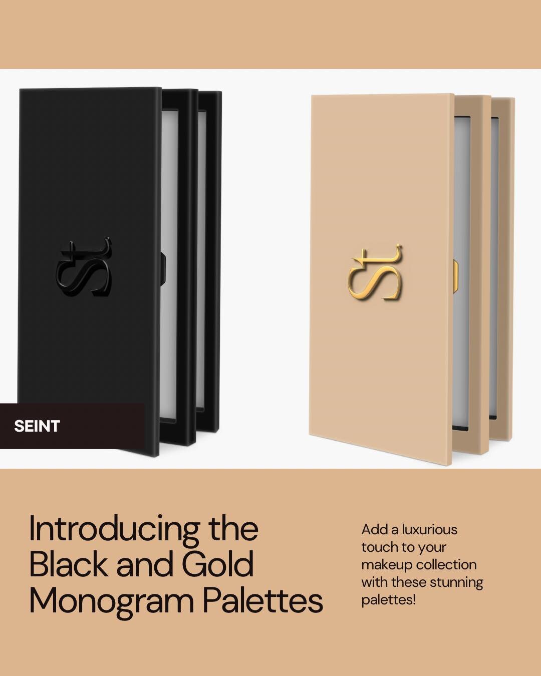 ✨ Elevate Your Beauty Game with The Rosegold Smith! ✨

Introducing the stunning Seint Black and Gold Monogram 18 Palettes &ndash; the epitome of sophistication in your makeup collection. 🖤✨

These palettes feature a statement embossed logo, making t
