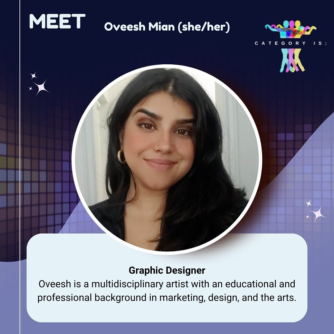 Meet Oveesh, our Graphic Designer! 🌈

Oveesh is a multidisciplinary artist with an educational and professional background in marketing, design, and the arts.