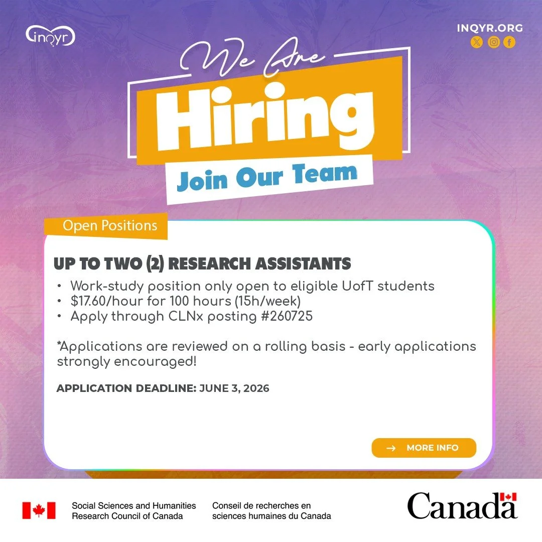 We&rsquo;re hiring Research Assistants &ndash; Summer 2026!

We&rsquo;re looking to welcome 2 UofT students to join us this summer&mdash;an opportunity to get involved in meaningful research, gain hands-on experience, and contribute to work that make