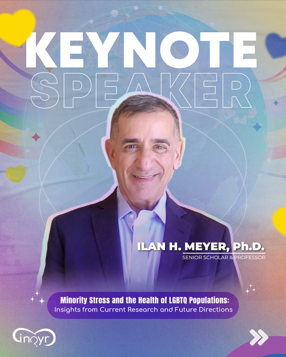 Conference keynote artwork featuring Dr. Ilan H. Meyer