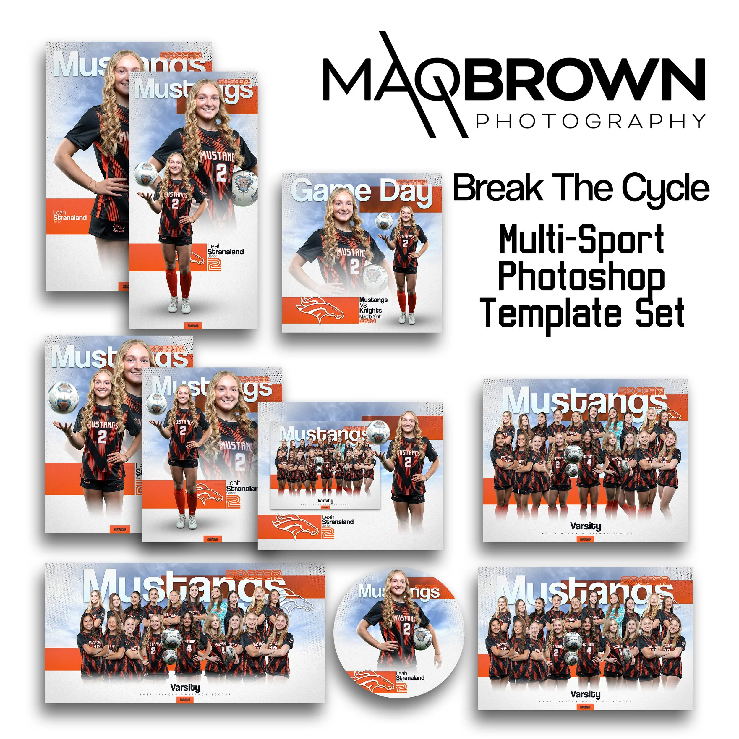 BREAK THE CYCLE - MULTI-SPORT PHOTOSHOP TEMPLATE SET