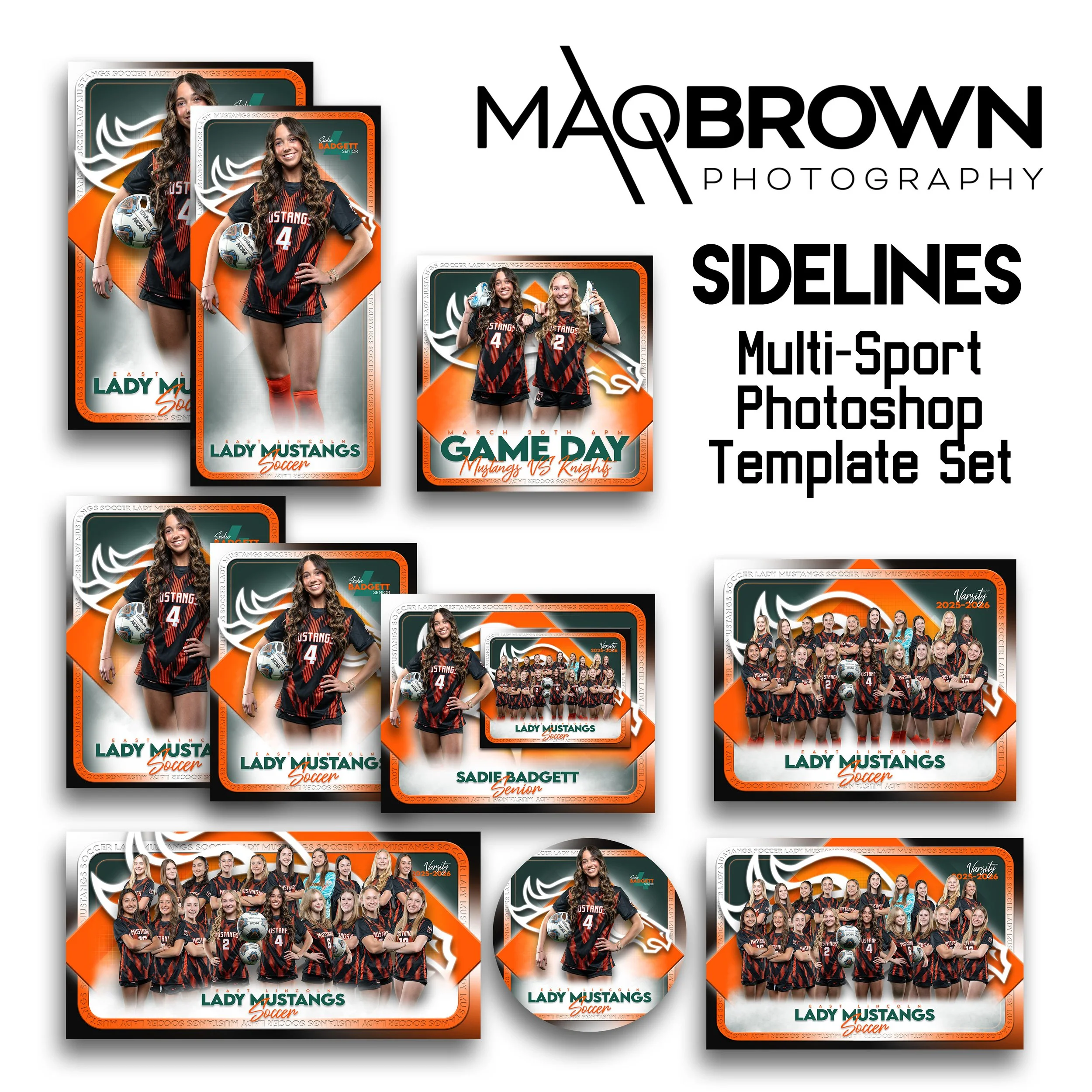 SIDELINES - MULTI-SPORT PHOTOSHOP TEMPLATE SET