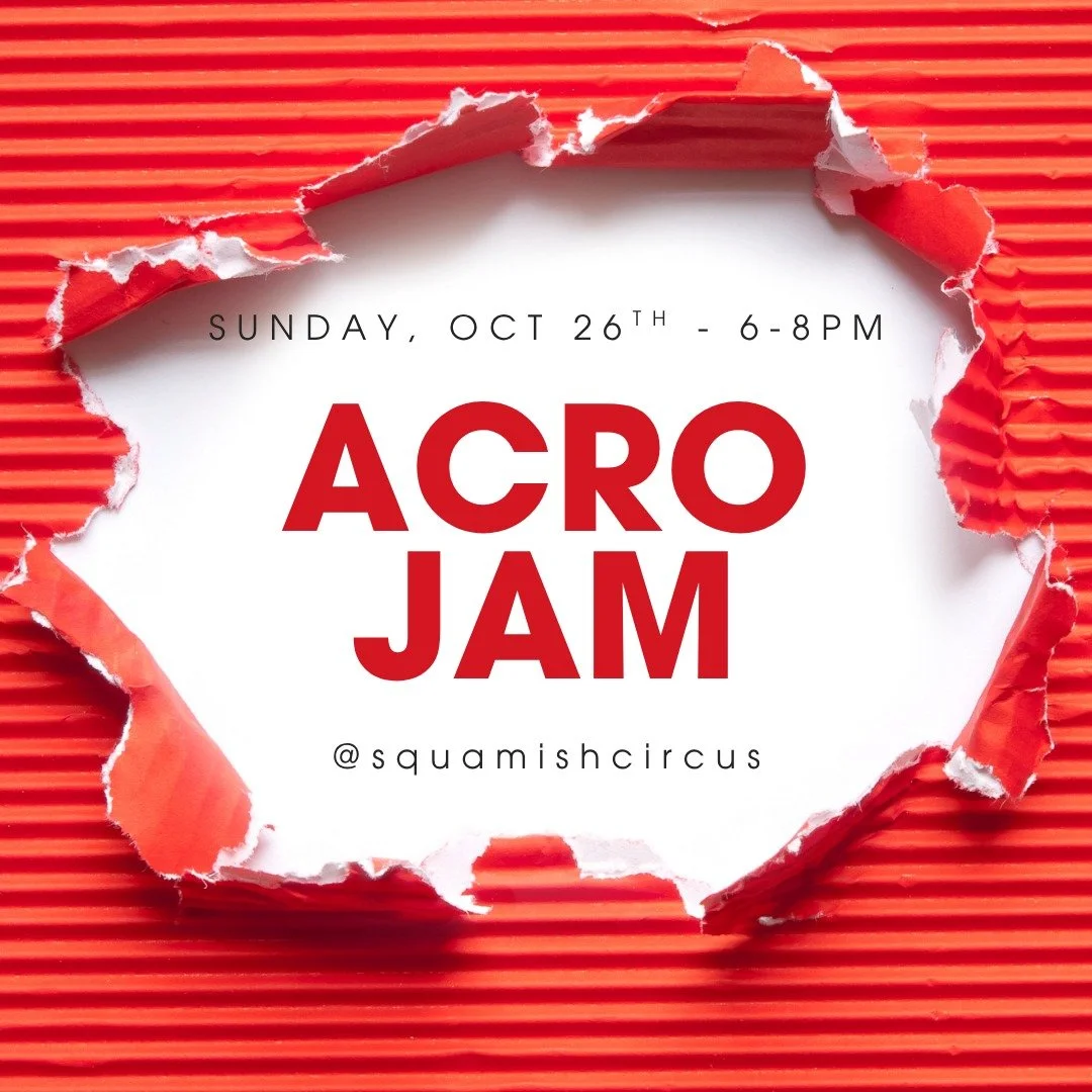 Acro is happening this coming Sunday evening, October 26th at Akidaily from 6-8pm!

Come join us in our awesome indoor space with padded floors to practice your acro skills and connect with the community.

Please note that you need to register online