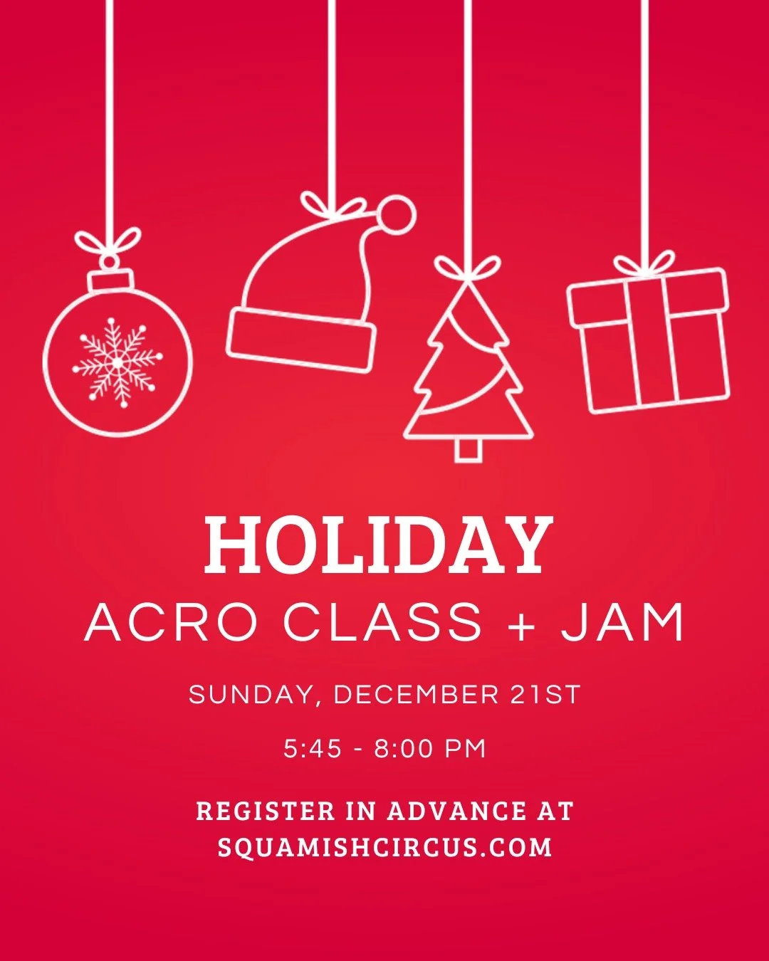 Join us this Sunday for the last Acro class + jam of 2025 at Akidaily from 5:45-8:00 pm! 🤸

Come join us in our awesome indoor space with padded floors to practice your acro skills and connect with the community. 🙃

First hour will be a mini-class 