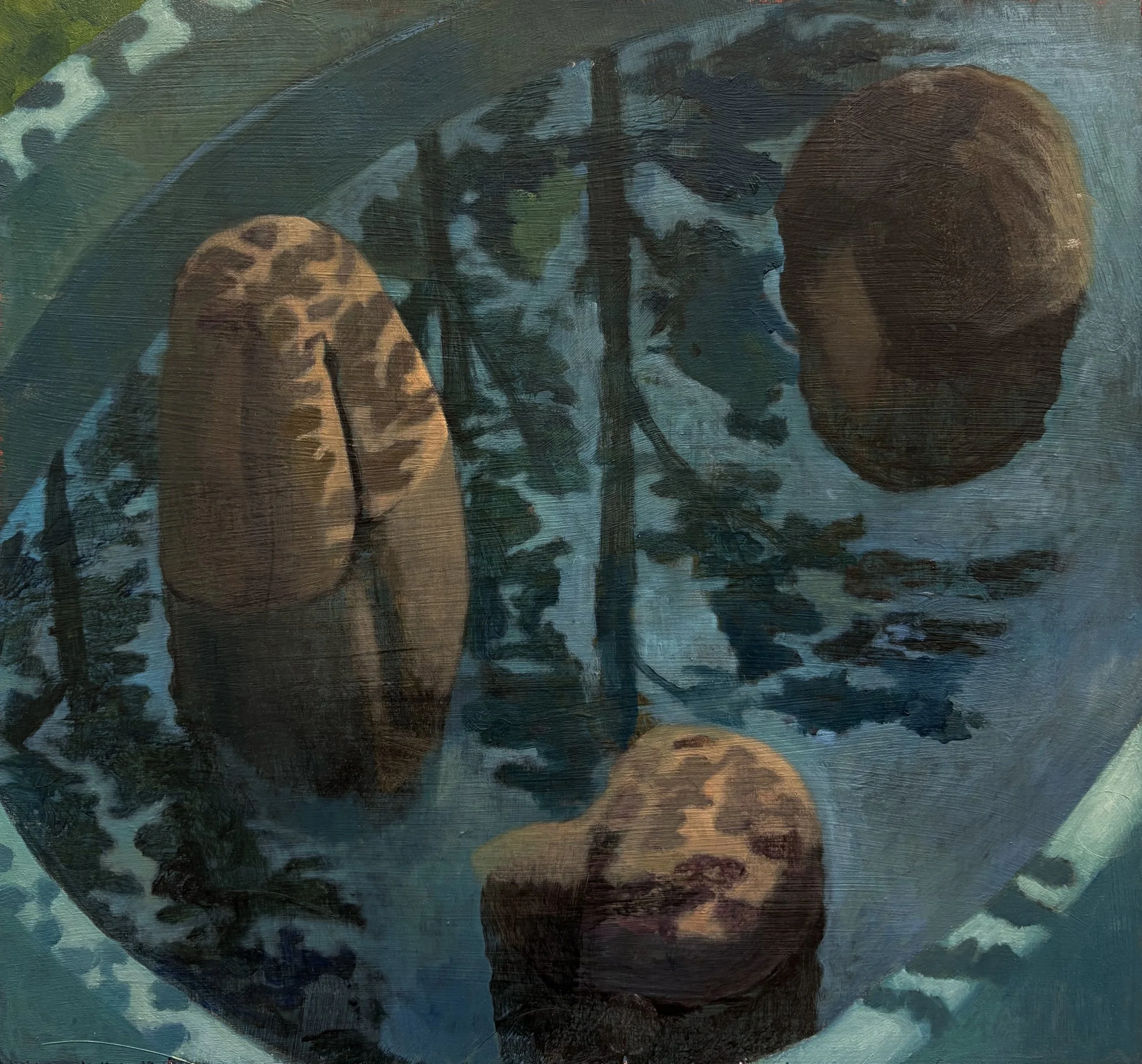 Pool Party, 2026. Oil on Panel, 12"x13"