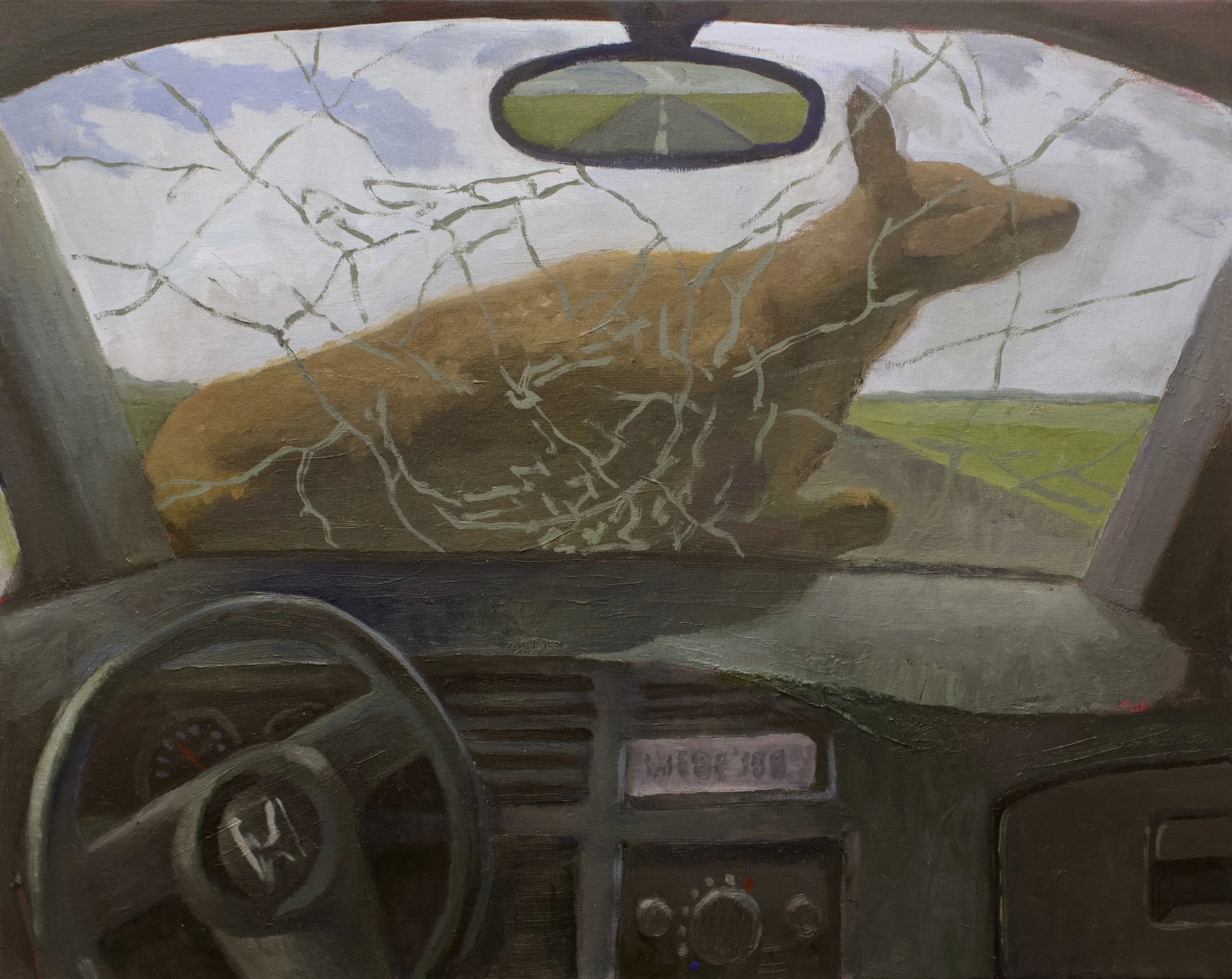 Roadkill, 2025. Oil on Canvas, 16"x20"