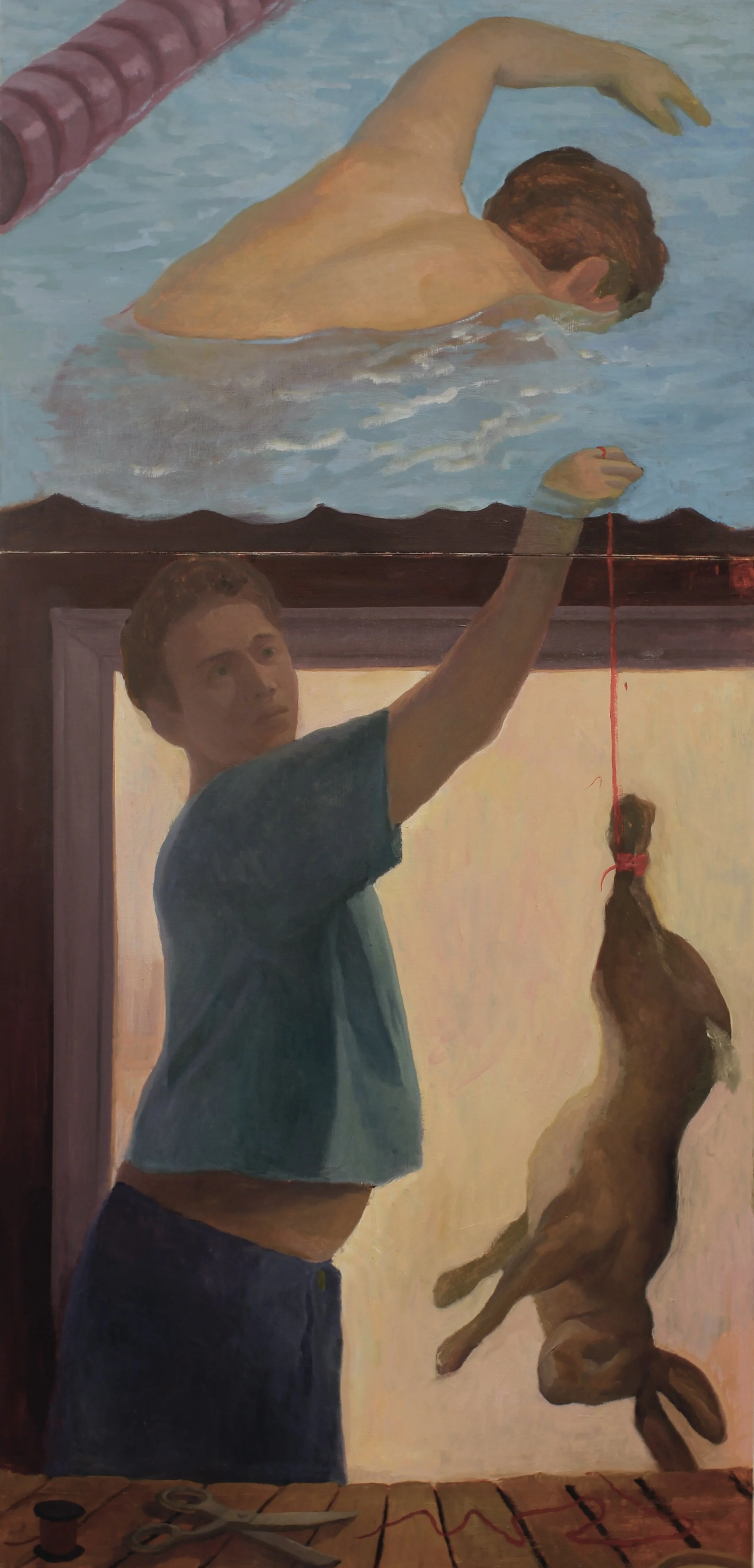 Slow Simmer, 2025. Oil on Canvas, 62"x30"