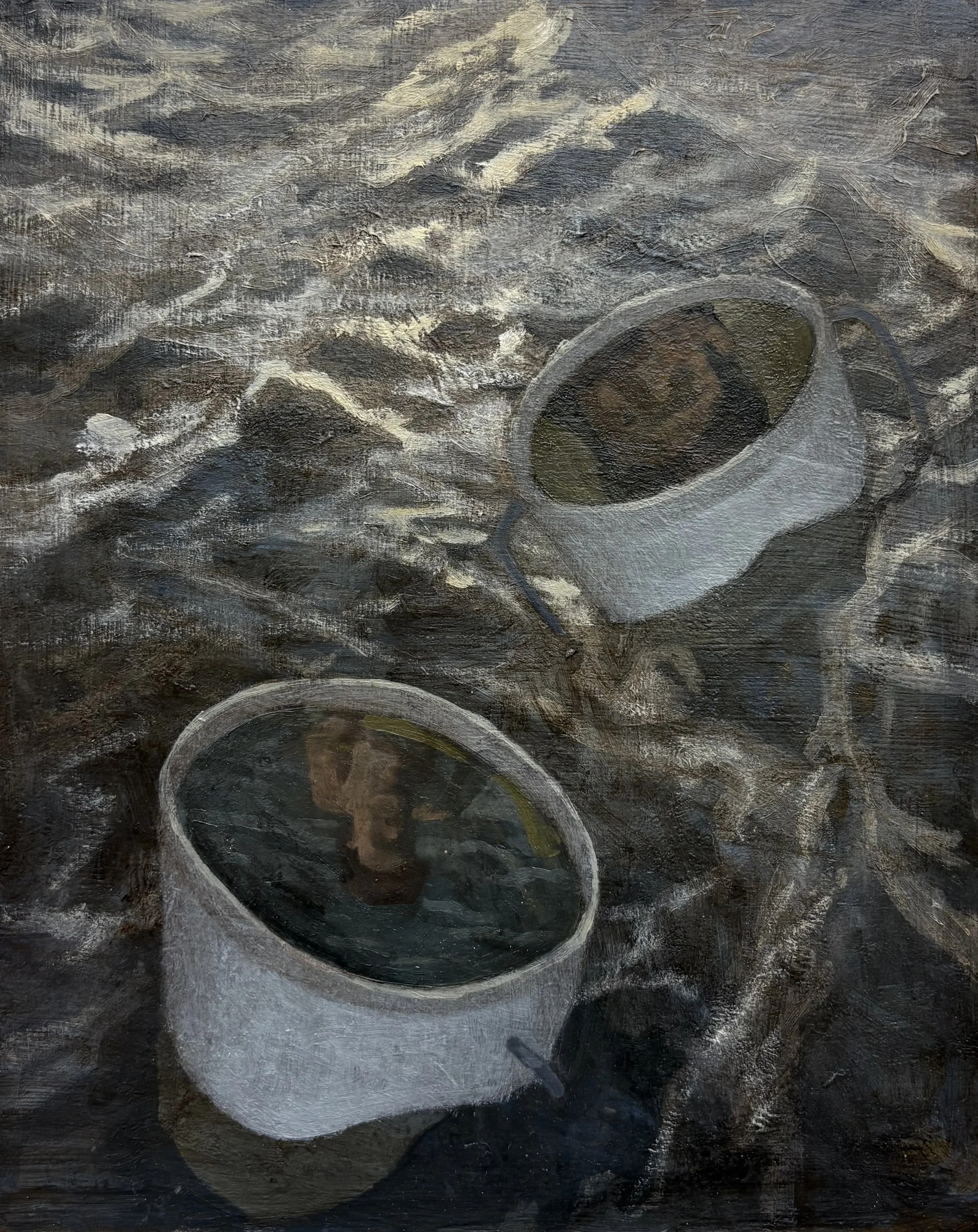 Afloat in an Empty Sea, 2026. Oil on Panel