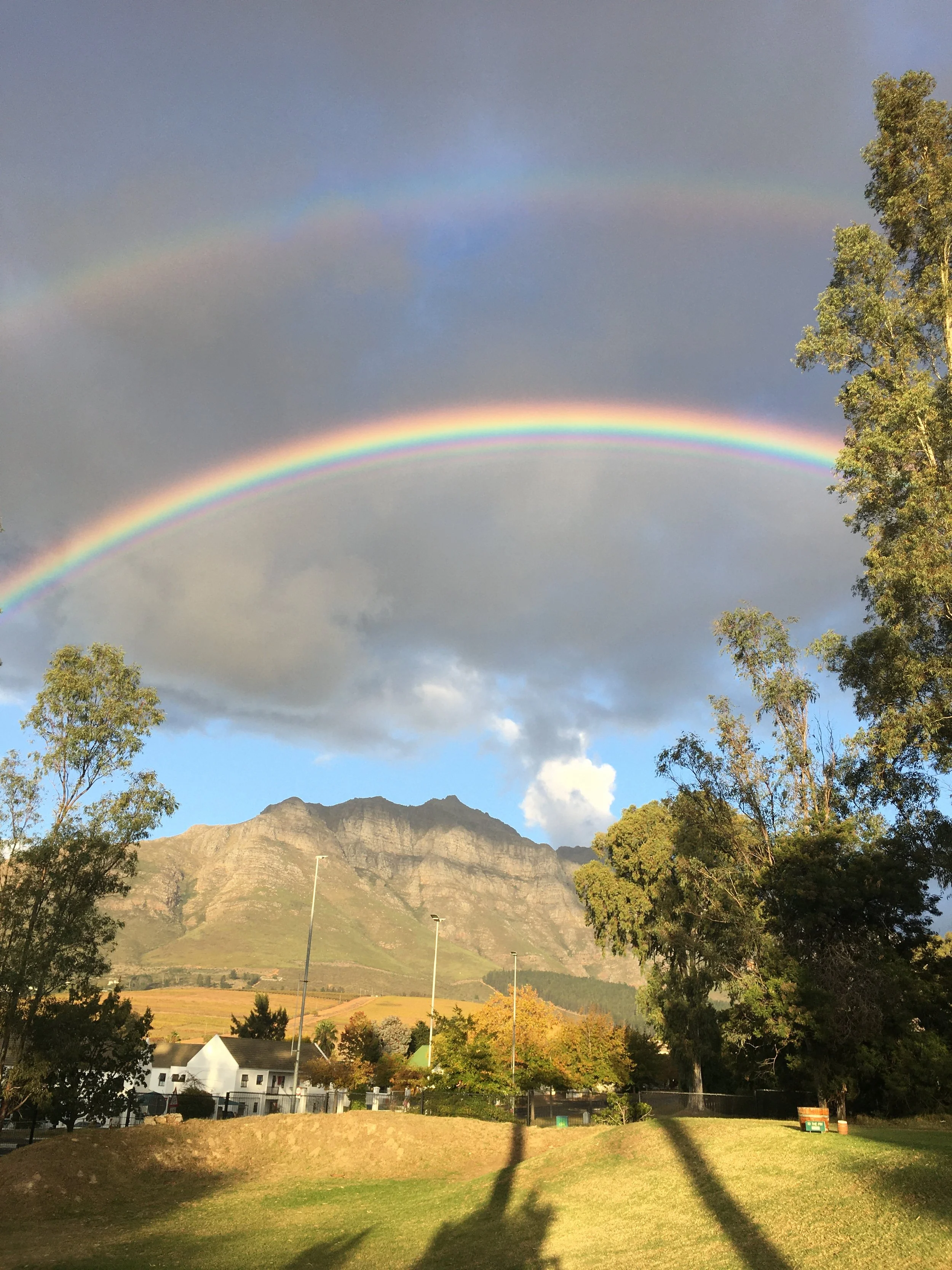 Rare double rainbow taken from no 9 tee box