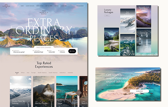 TRAVEL: Captivating, user-friendly websites for destinations, tours, and hospitality brands.