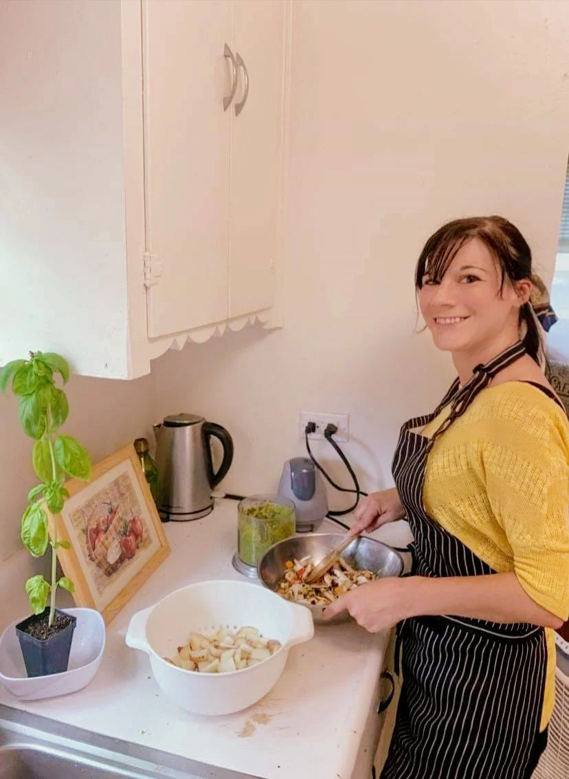 Chef Aarika Ortiz cooking in a kitchen