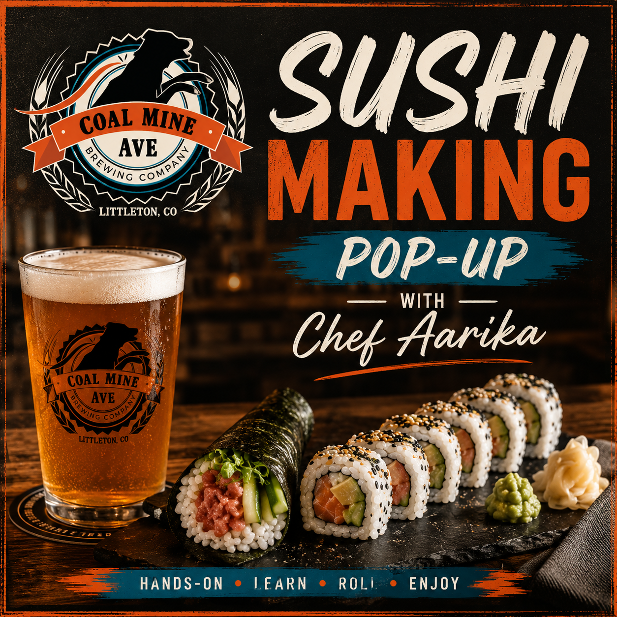 Sushi Making Pop-Up with Coal Mine Ave Brewing Company (August 27, 2026)