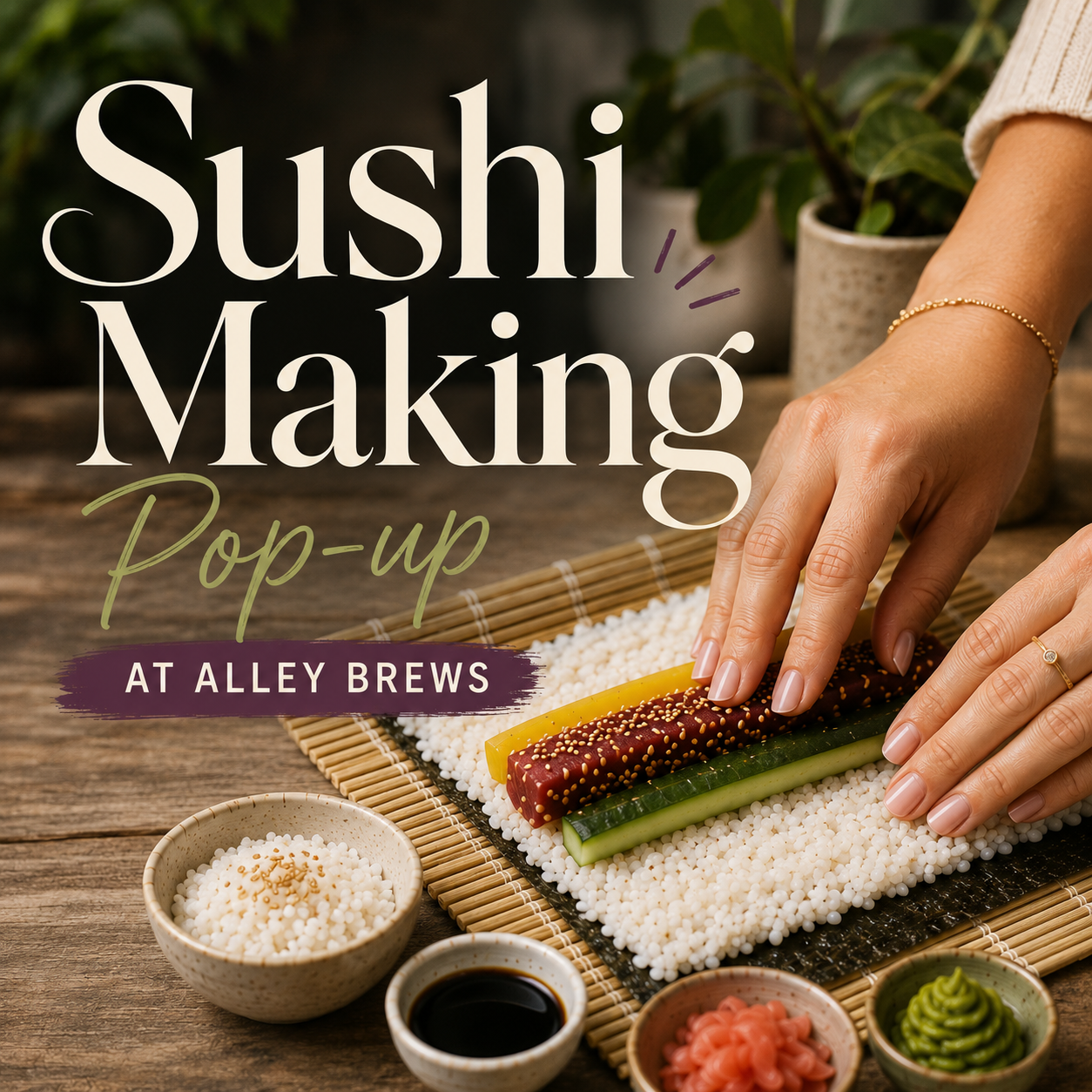 Sushi Making Pop-Up at Alley Brews (August 17, 2026)