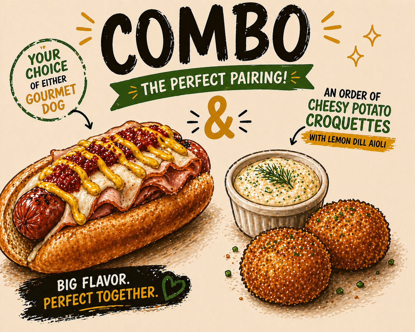 Gourmet Dog and Spud Combo Deal