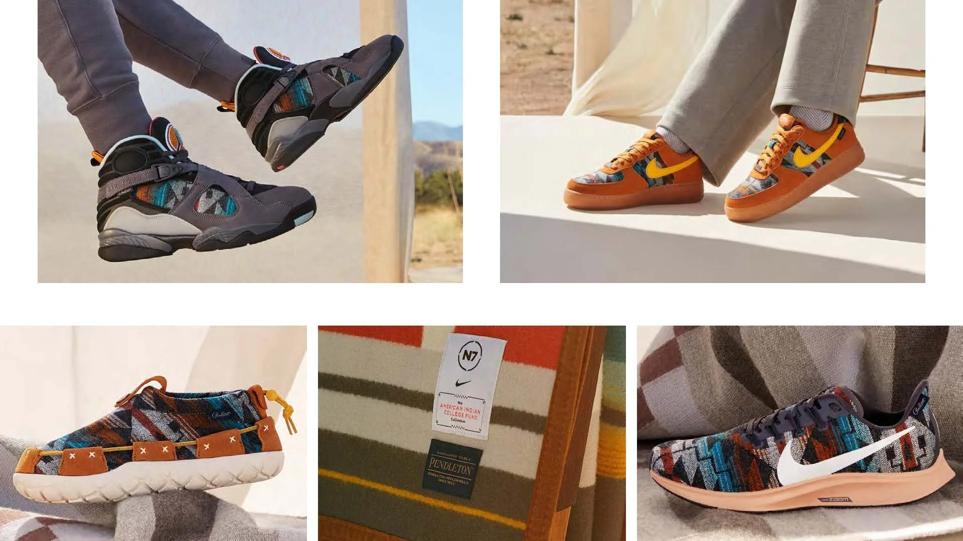 Footwear with Pendleton graphic textile