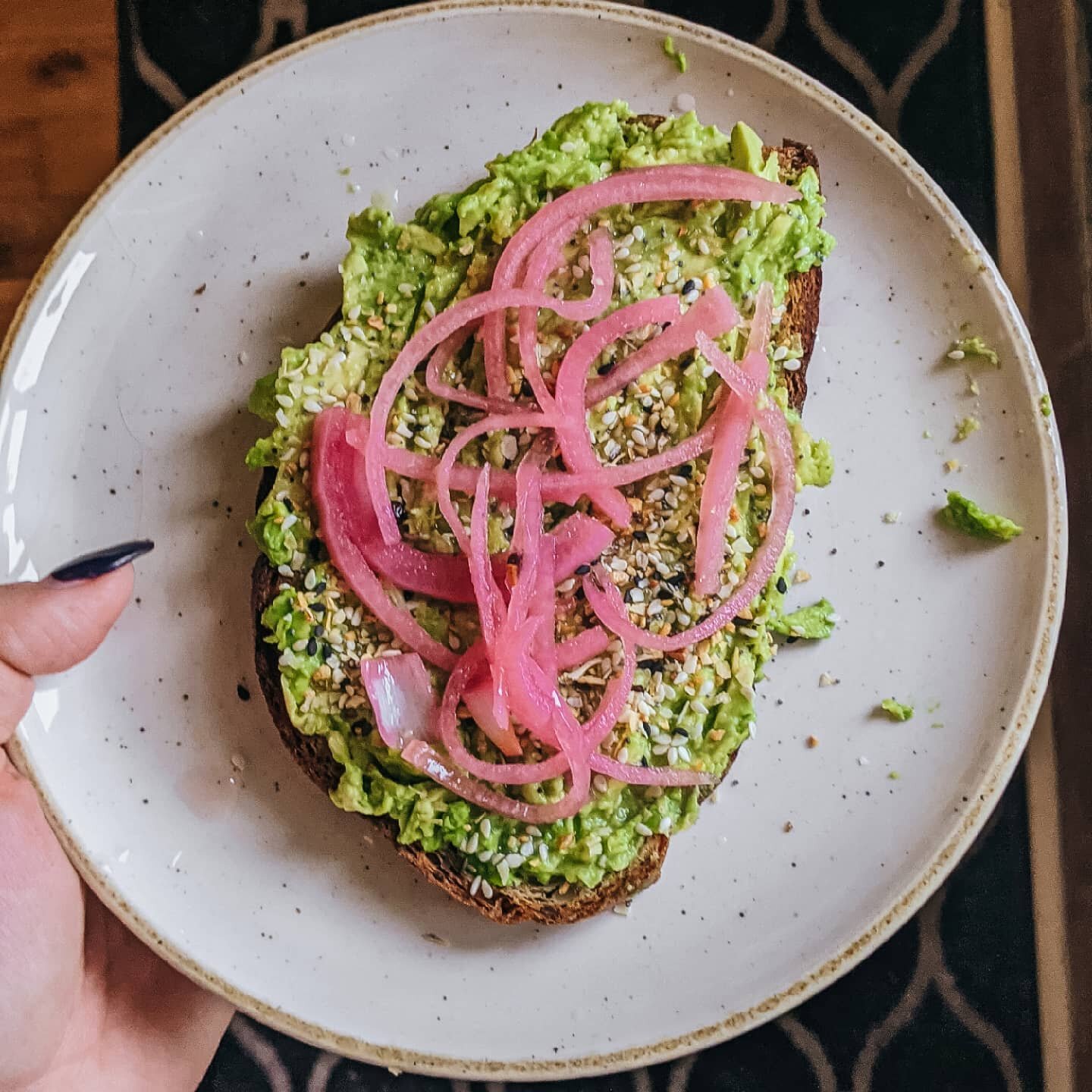 Some things never change
We just spice it up a little bit 💁🏼&zwj;♀️

Loving adding sumac (ultra healing for our bodies) and picked onions (hello gut health) to my classic sourdough avocado toast. 

Yes it's important to eat with intentional mindful