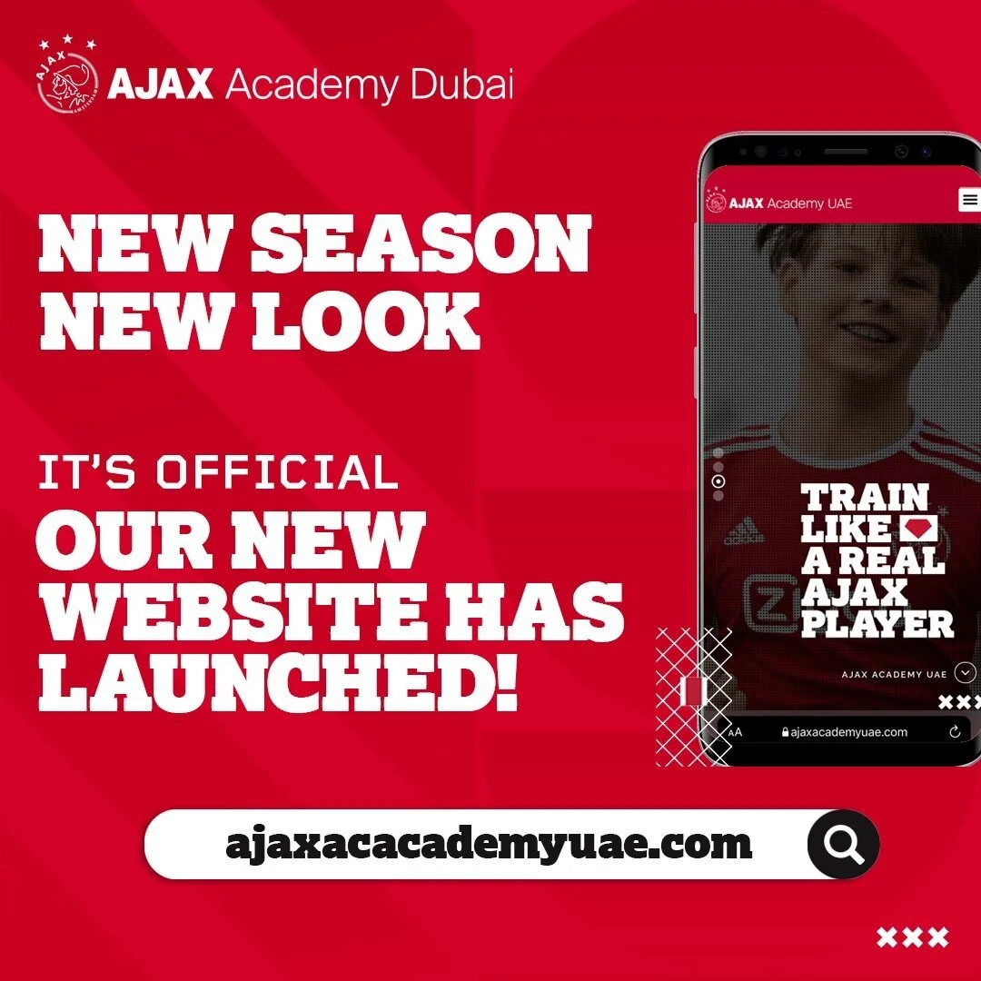 New Season! New Look!  We are rolling out the New Ajax Academy UAE Website 🙌

Get connected to know more about our New Schedule, Fees &amp; Structure.

www.ajaxcademyuae.com

#ajaxacademyuae #ajaxacademydubai #websitelaunch  #Ajax #footballacademy