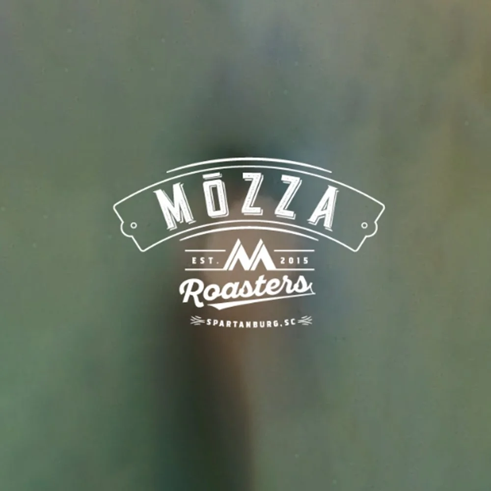Logo for Mozza Roasters, established in 2015, located in Spartanburg, South Carolina.