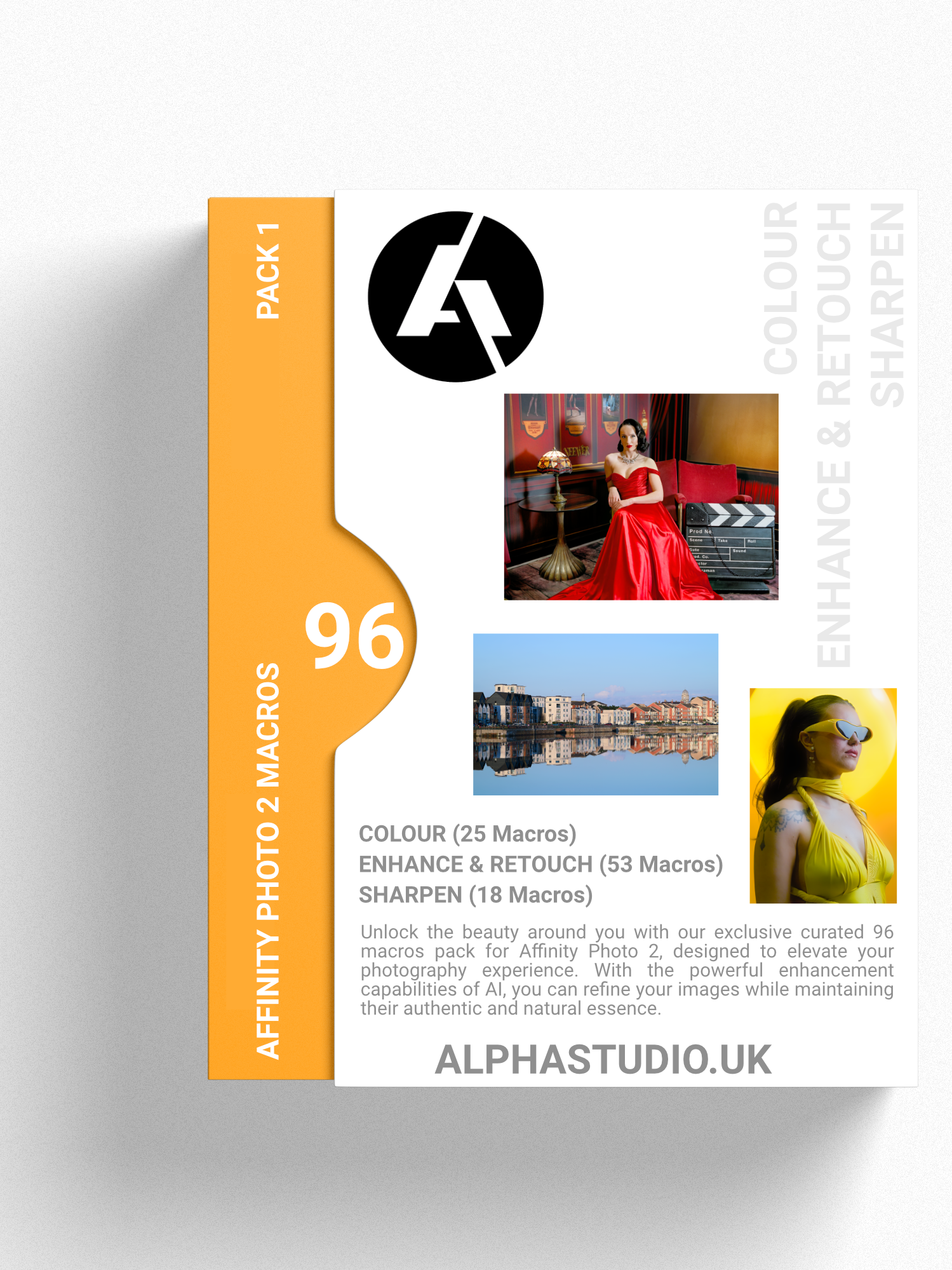 AlphaStudio Affinity Photo 2 Macros - Pack 1 (96 Macros)