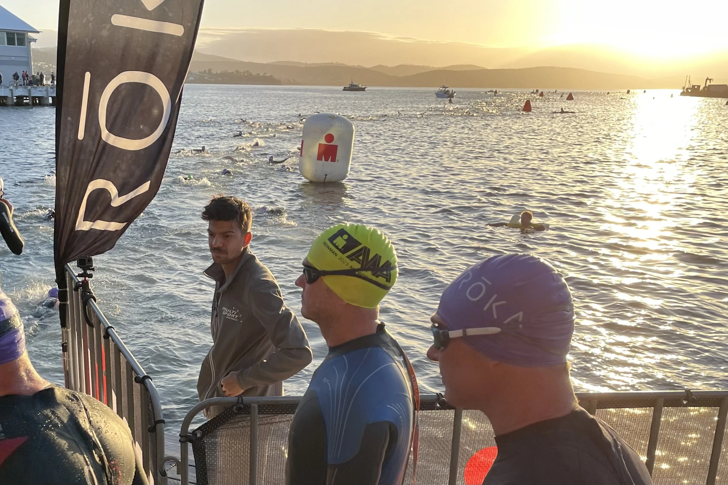 Swimmers line up for the Hobart Ironman